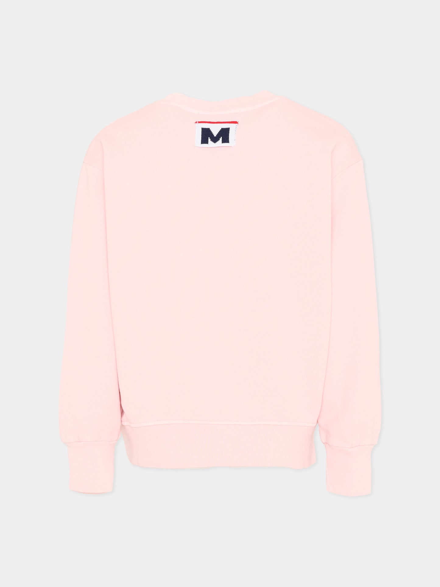 Felpa rosa per bambina con logo,Msgm Kids,S6MSJUSW053 MS076