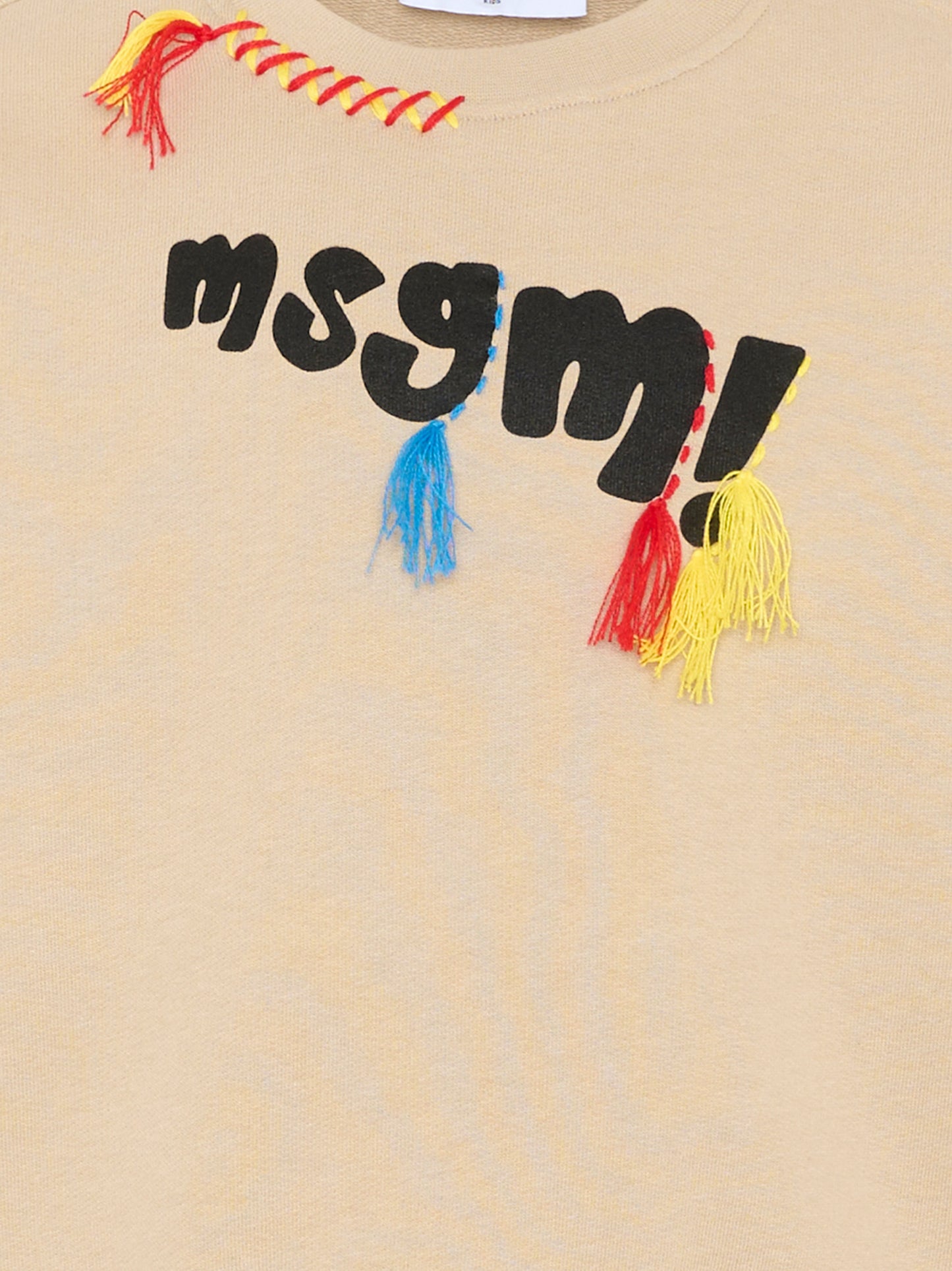 Felpa beige per bambini con logo,Msgm Kids,S6MSJUSW142 092