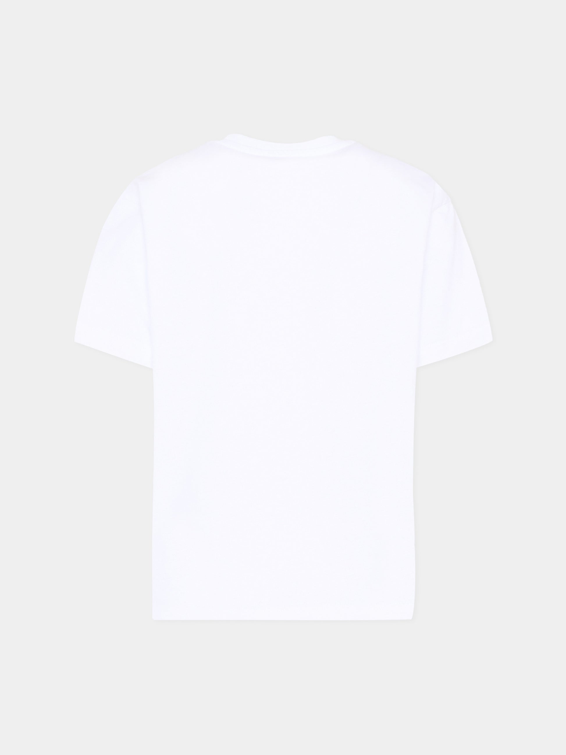 T-Shirt bianca per bambini con logo,Msgm Kids,S6MSJUTH222 001/06