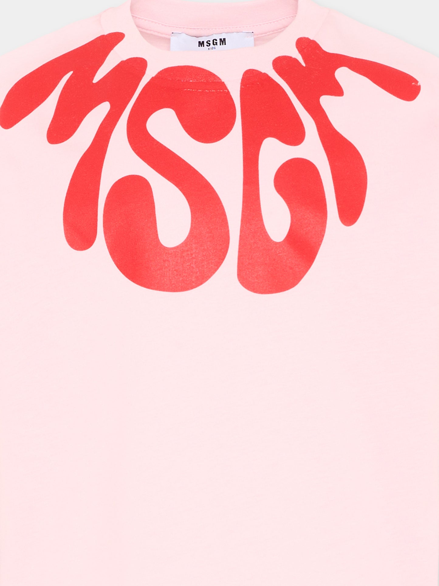 T-Shirt rosa per bambina con logo,Msgm Kids,S6MSJUTH222 MS076