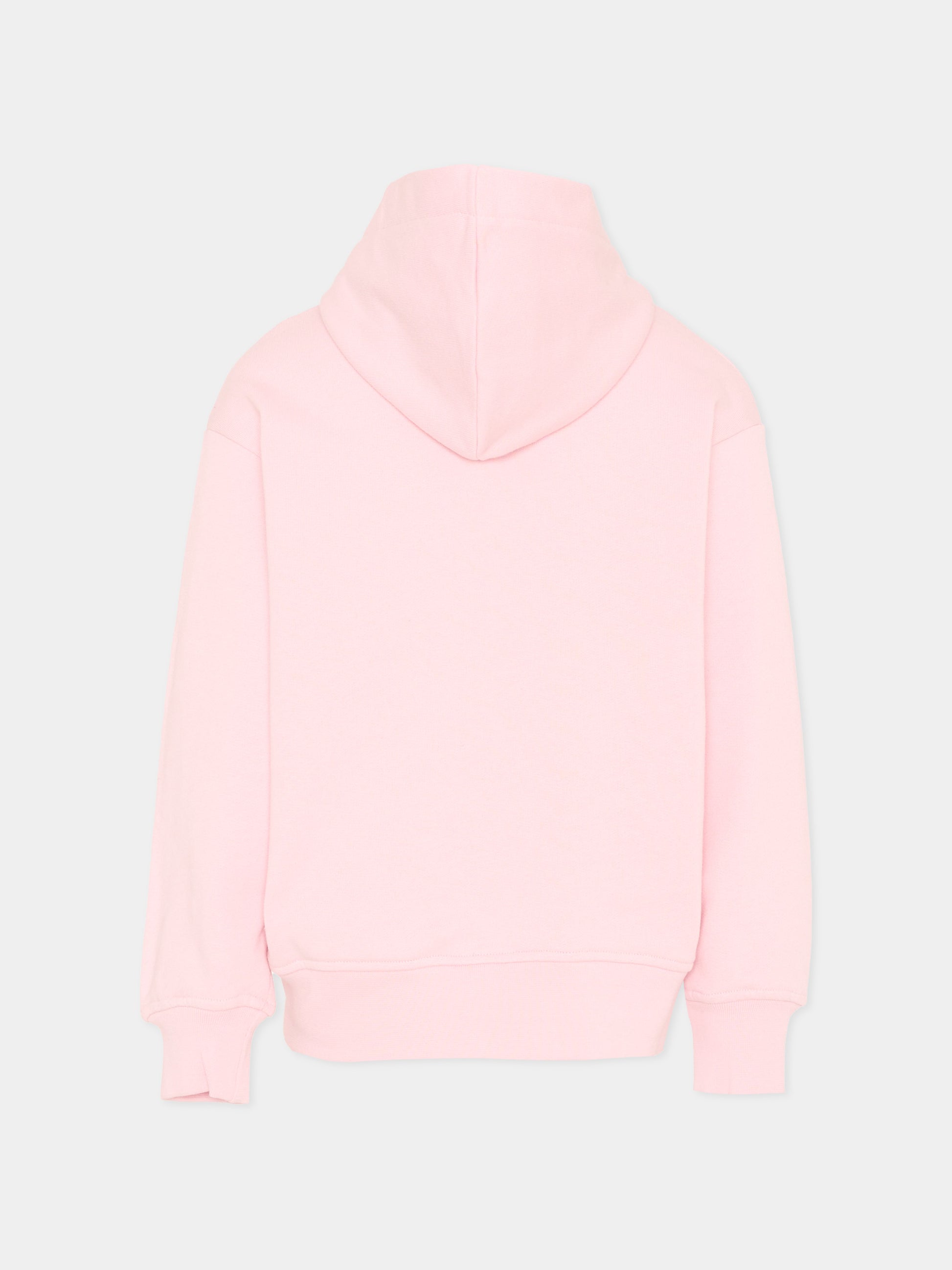 Felpa rosa per bambina con logo,Msgm Kids,S6MSJUZH065 MS076