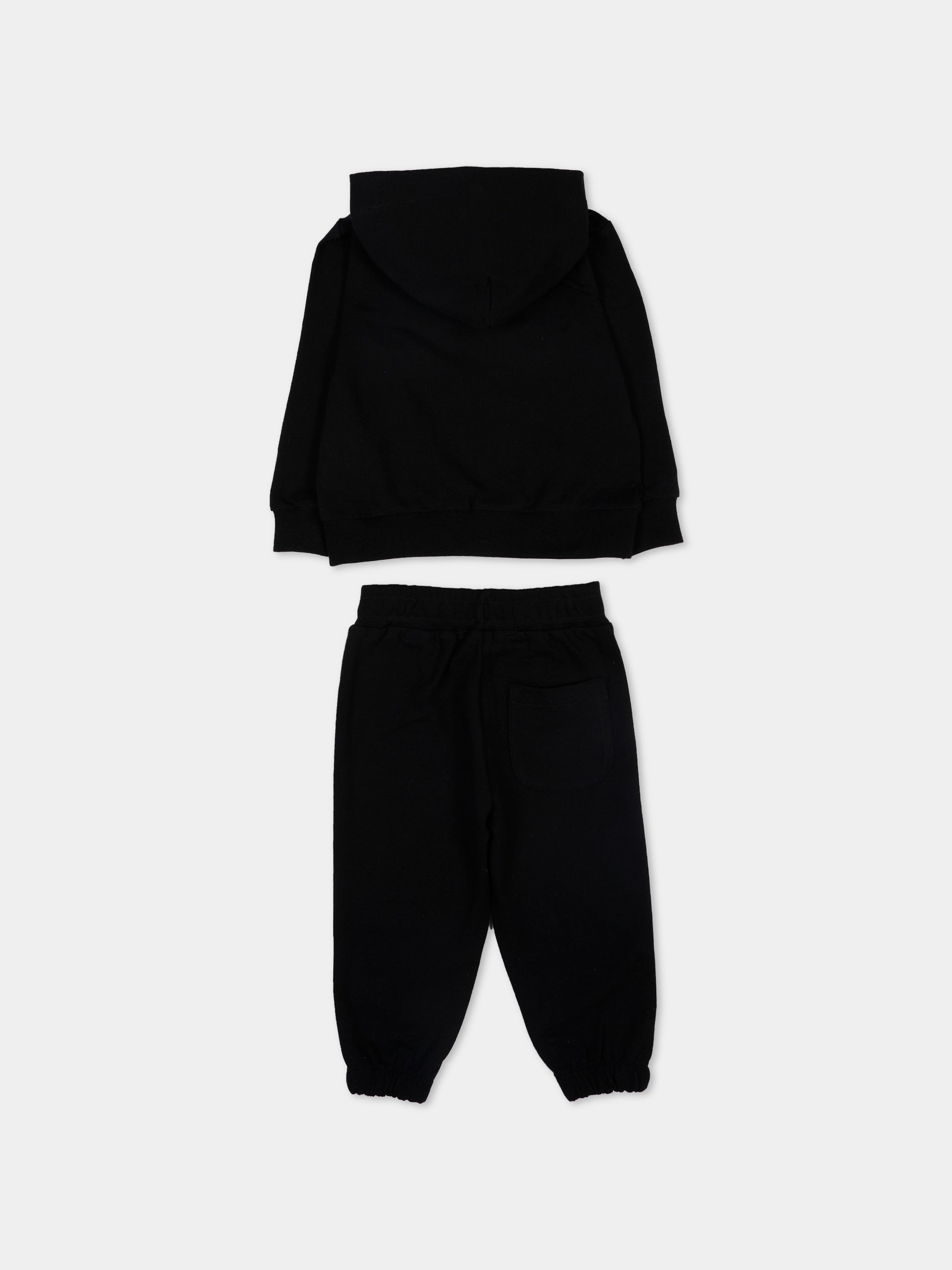 Completo sportivo nero per neonata con logo,Msgm Kids,S6MSUNSF265 110/88
