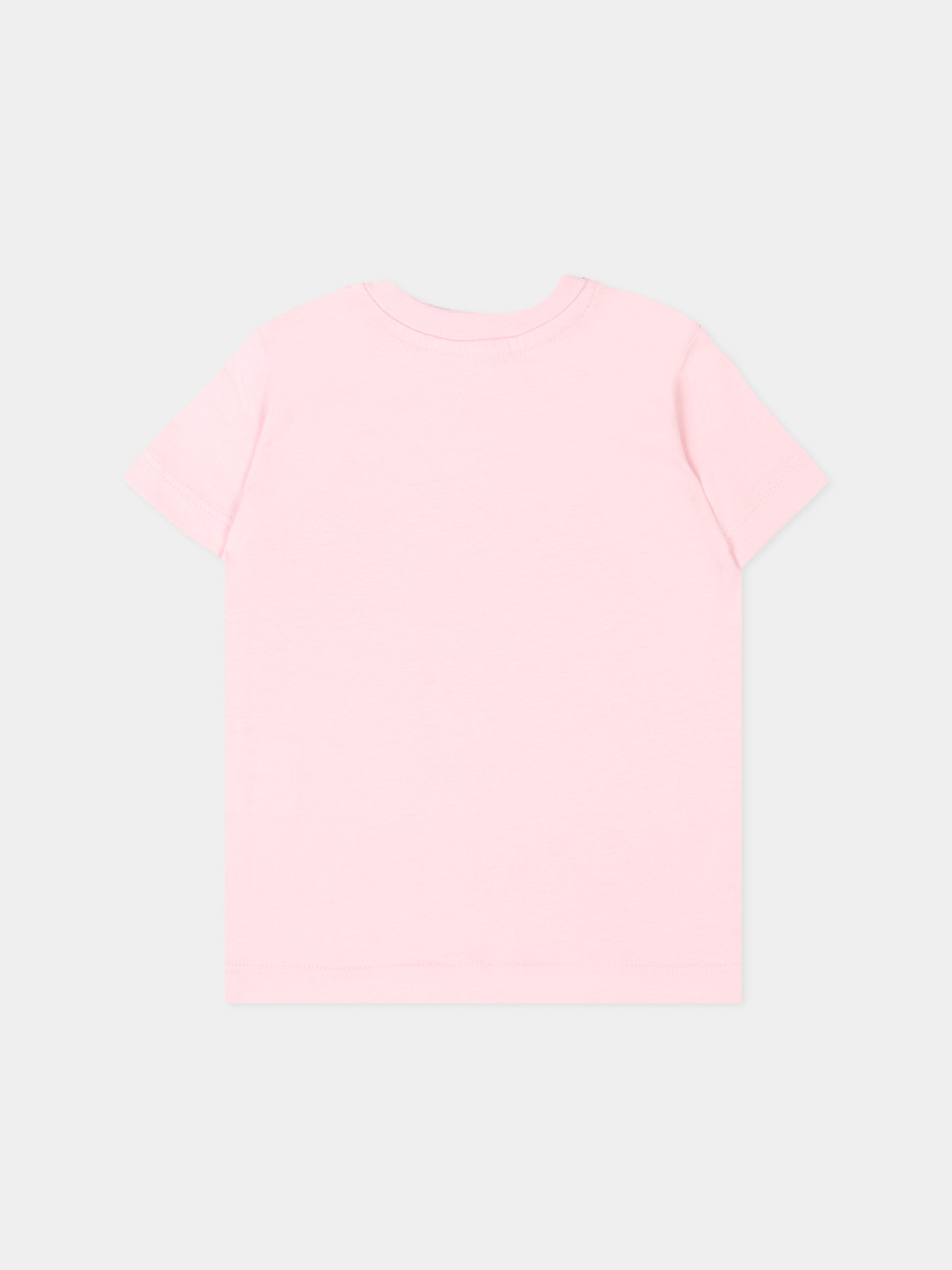 T-shirt rosa per neonata con logo,Msgm Kids,S6MSUNTH266 MS076