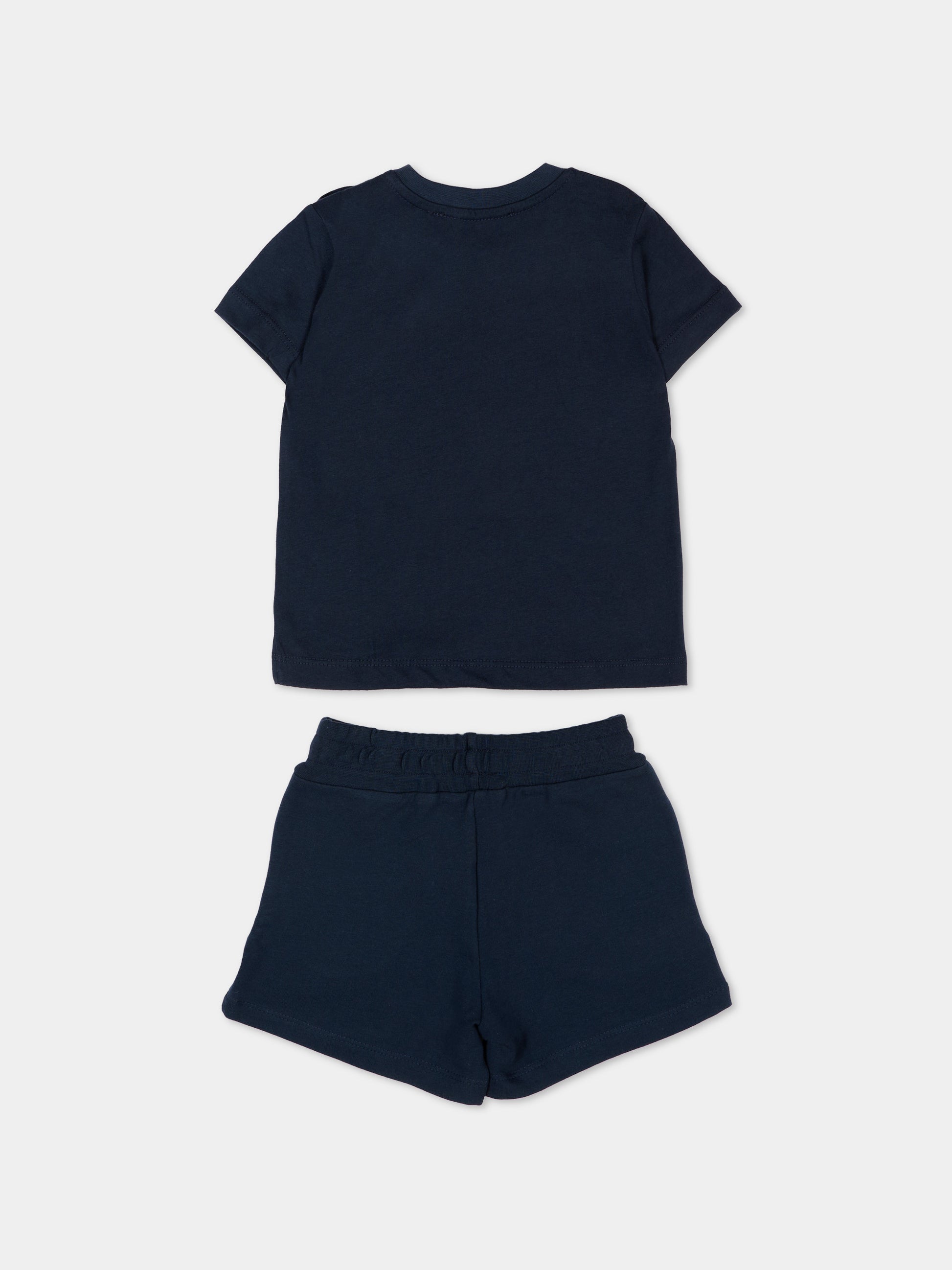 Completo sportivo blu per neonato con logo,Msgm Kids,S6MSUNTR263 MS072