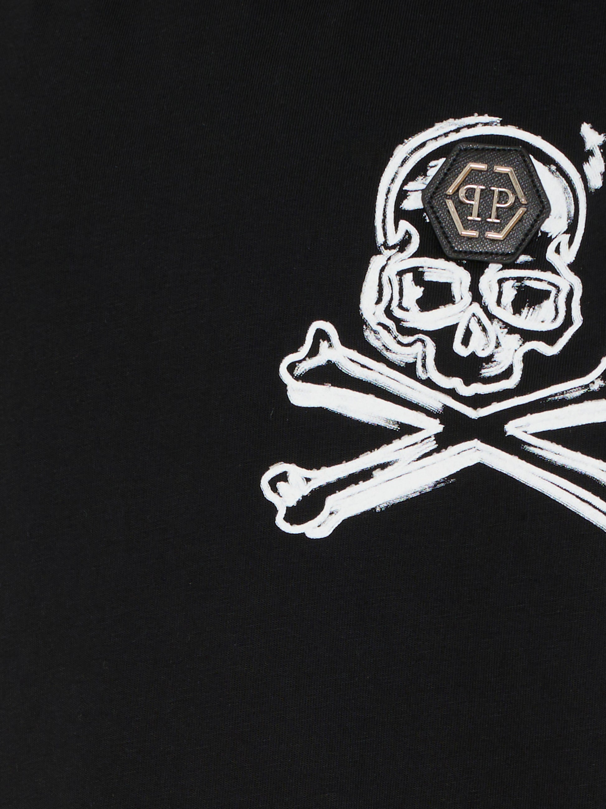 T-shirt nera per bambina con gelato di strass,Philipp Plein Junior,S6PHJBTH045 110