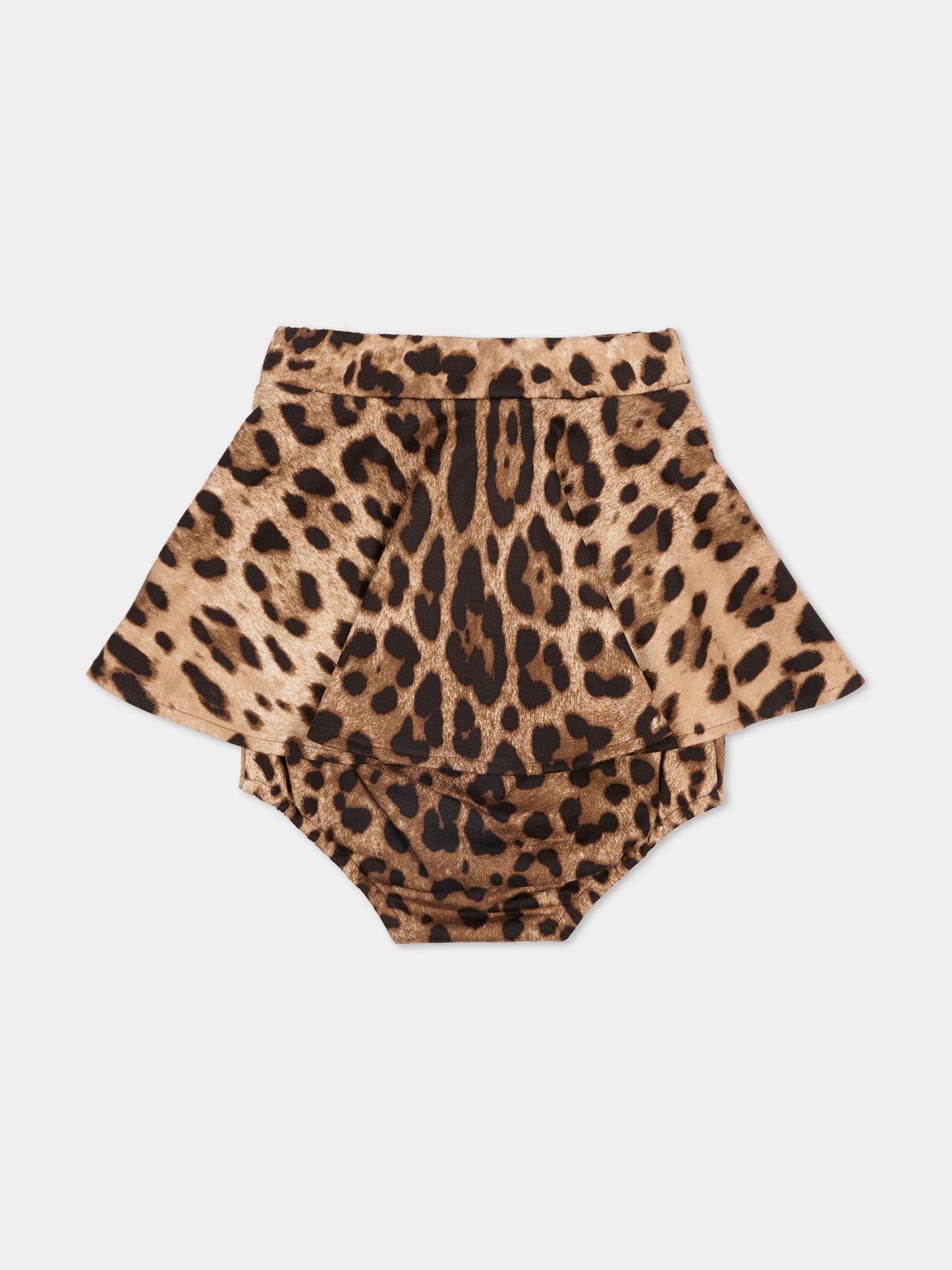 Gonna marrone per neonata con stampa animalier,Dolce & Gabbana Kids,L2JIB9 FS785 HY13M