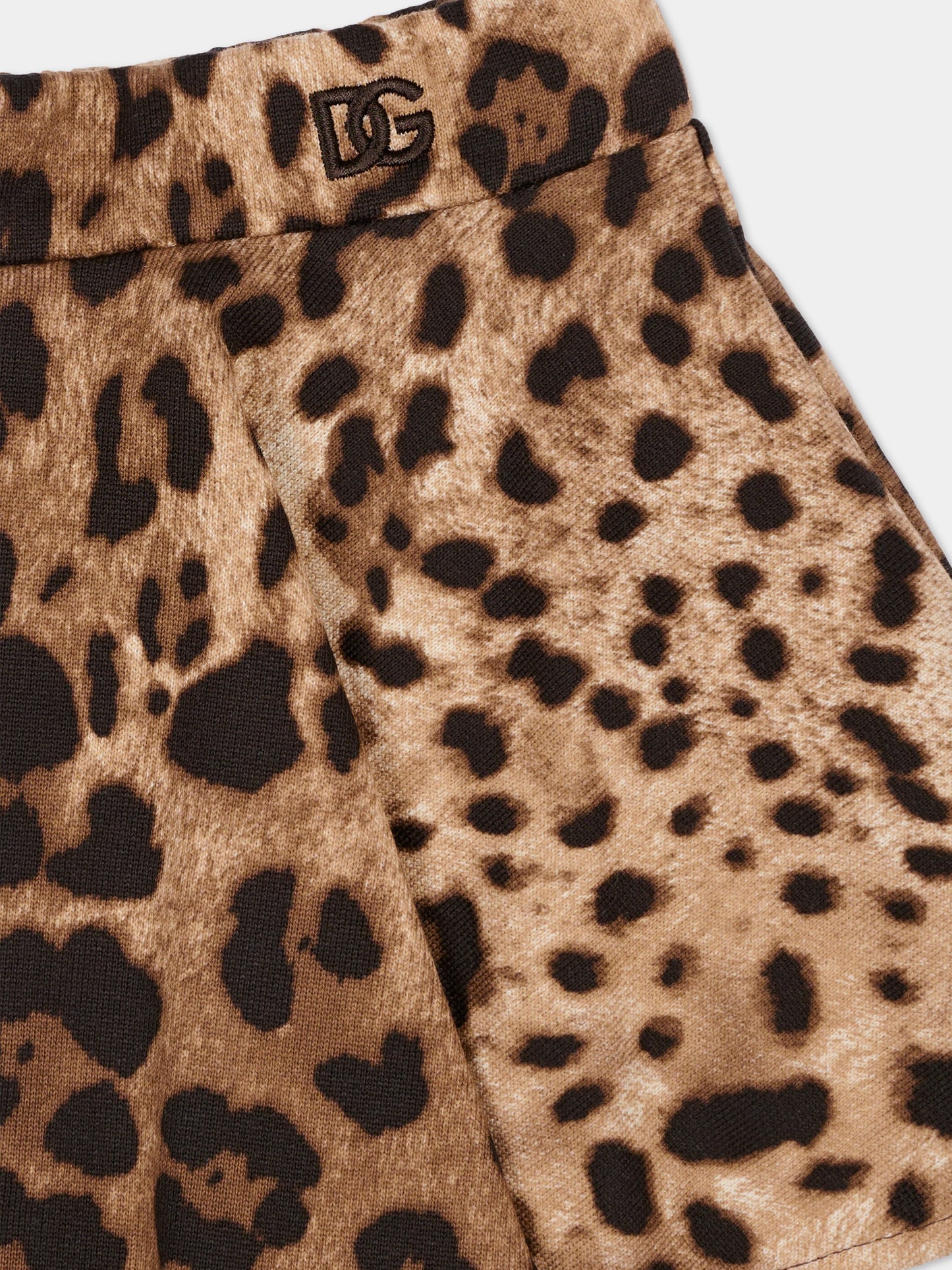 Gonna marrone per neonata con stampa animalier,Dolce & Gabbana Kids,L2JIB9 FS785 HY13M