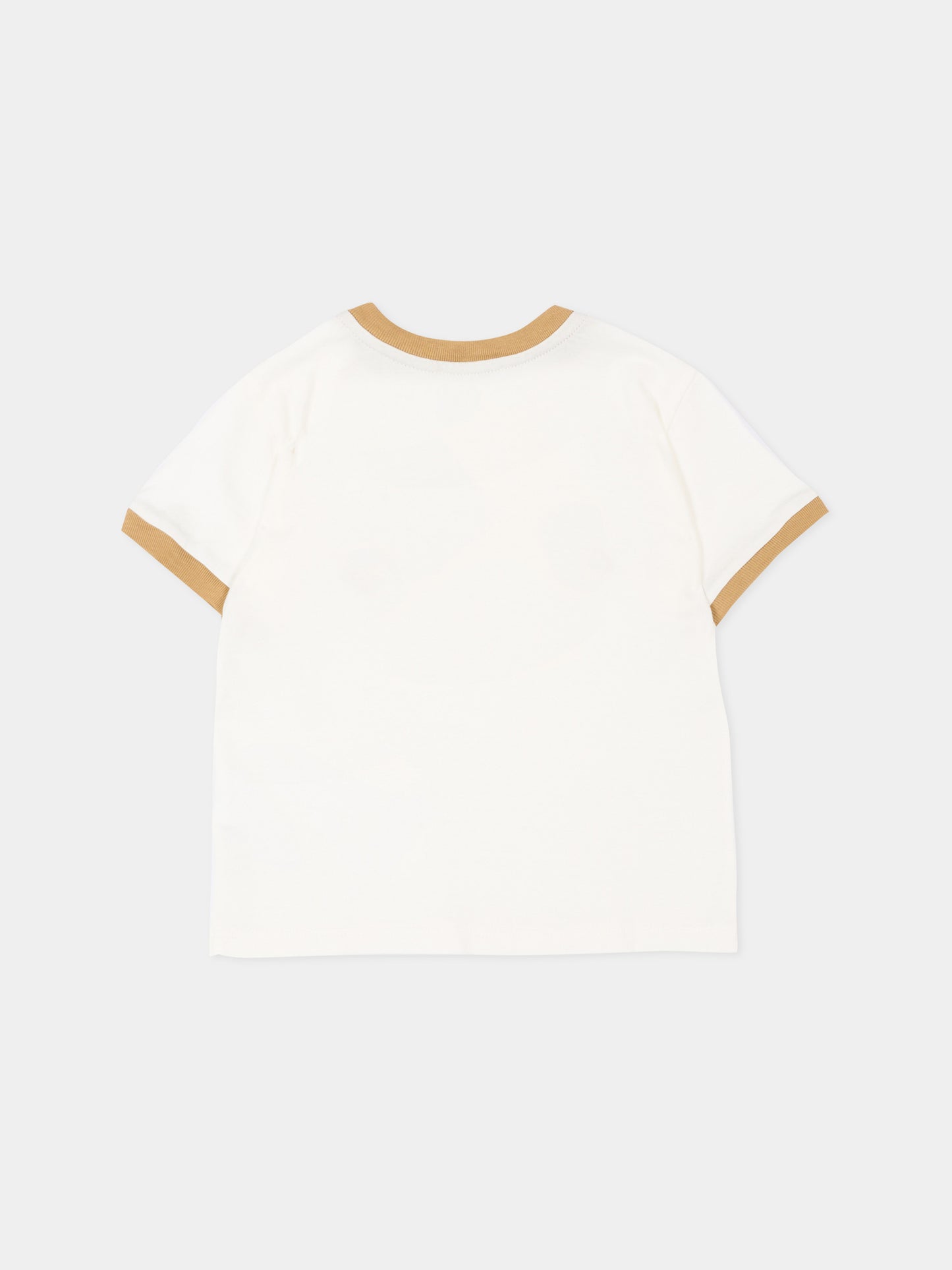 T-Shirt avorio per neonato con logo,Dolce & Gabbana Kids,L1JTJP G7PRH W0111