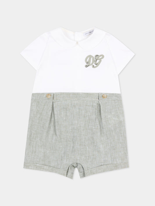 Pagliaccetto grigio per neonato con logo,Dolce & Gabbana Kids,L1JOBX G7P5R S9000