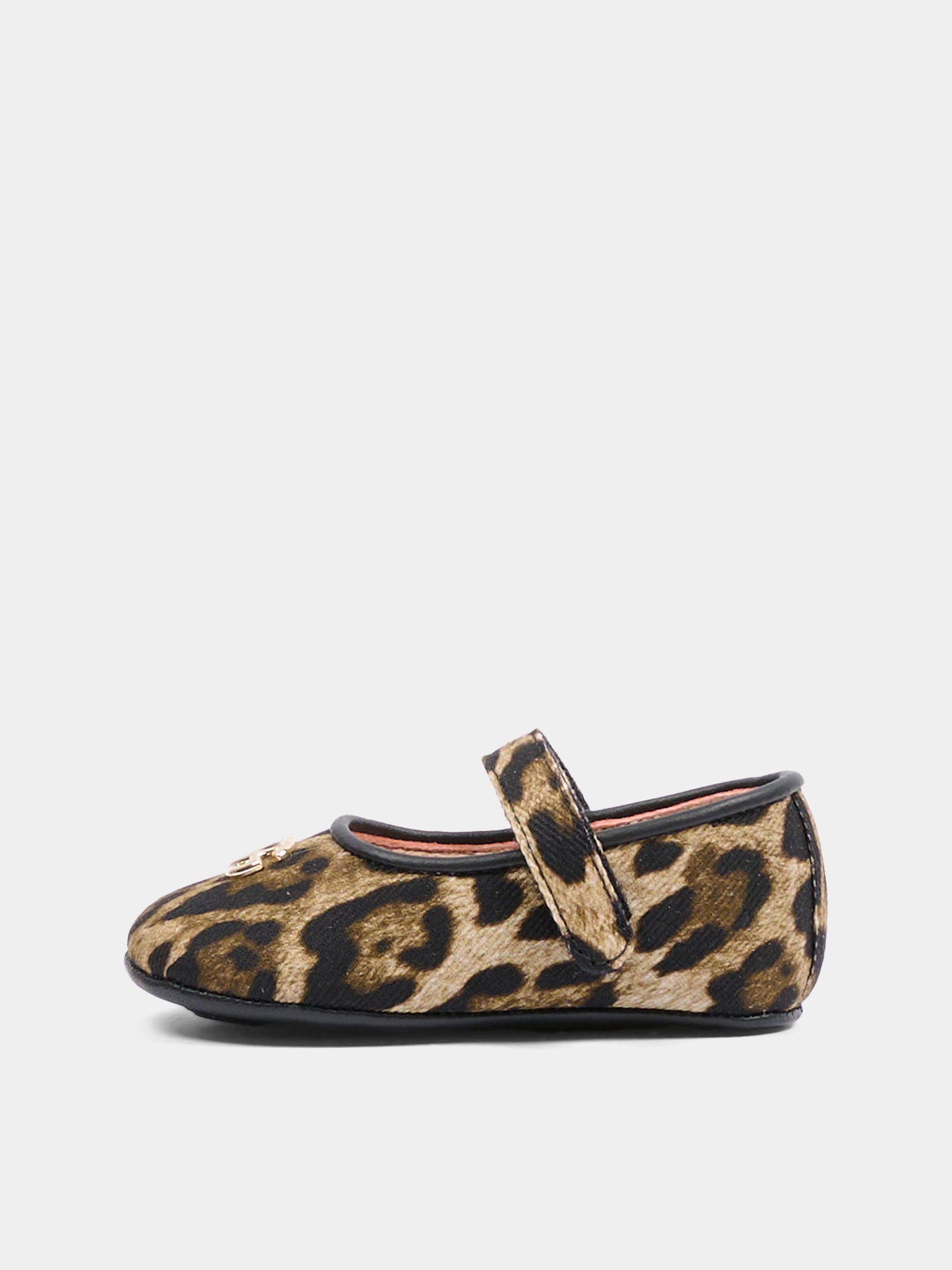 Ballerine marroni per neonata con stampa leopardata,Dolce & Gabbana Kids,DK0169 AD996 HY13M