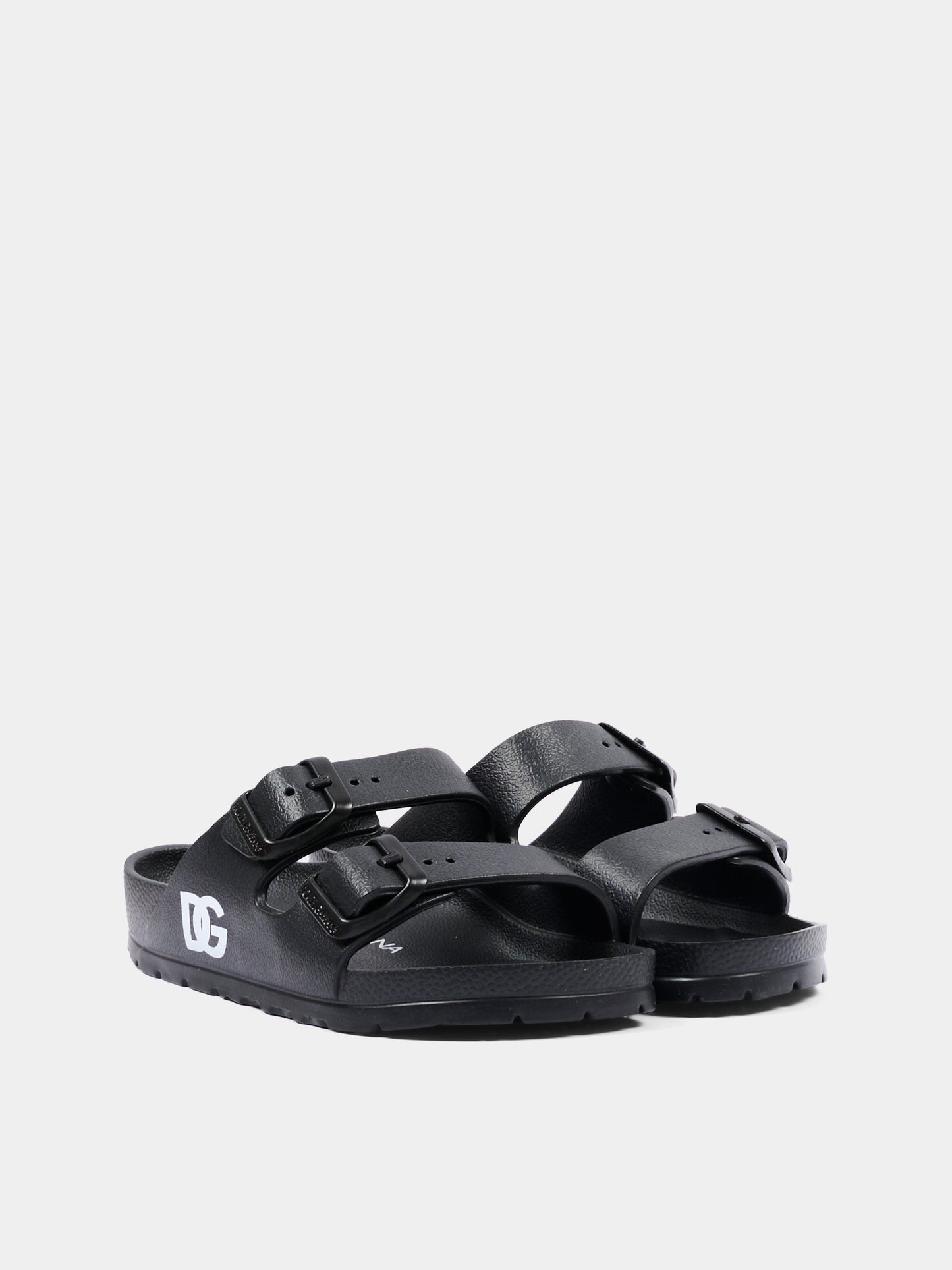 Ciabatte nere per bambini con logo,Dolce & Gabbana Kids,DD0324 A5103 80999