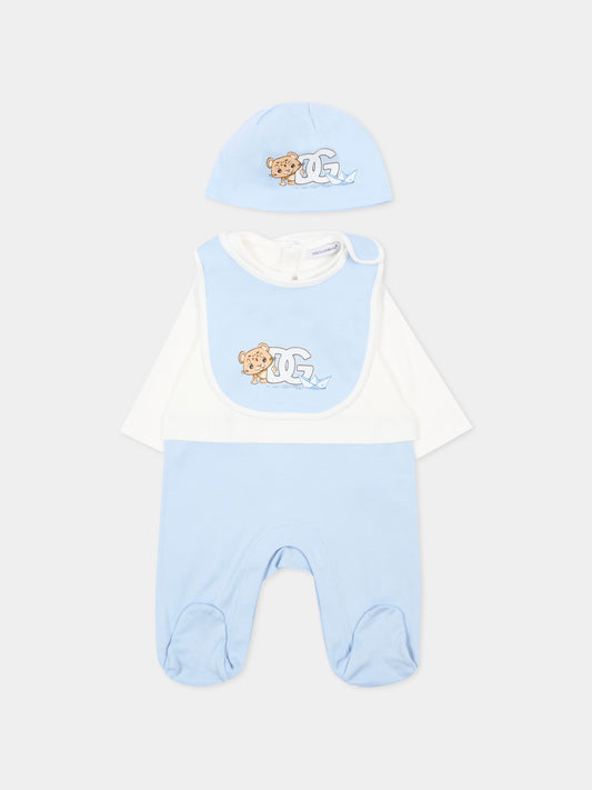 Set tutina multicolor per neonato con logo,Dolce & Gabbana Kids,L1JOBR G7PNK S9000