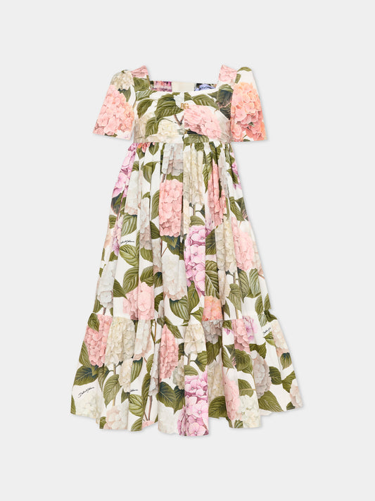 Vestito multicolor per bambina floreale,Dolce & Gabbana Kids,L53DE7 HS5T6 HA5XG