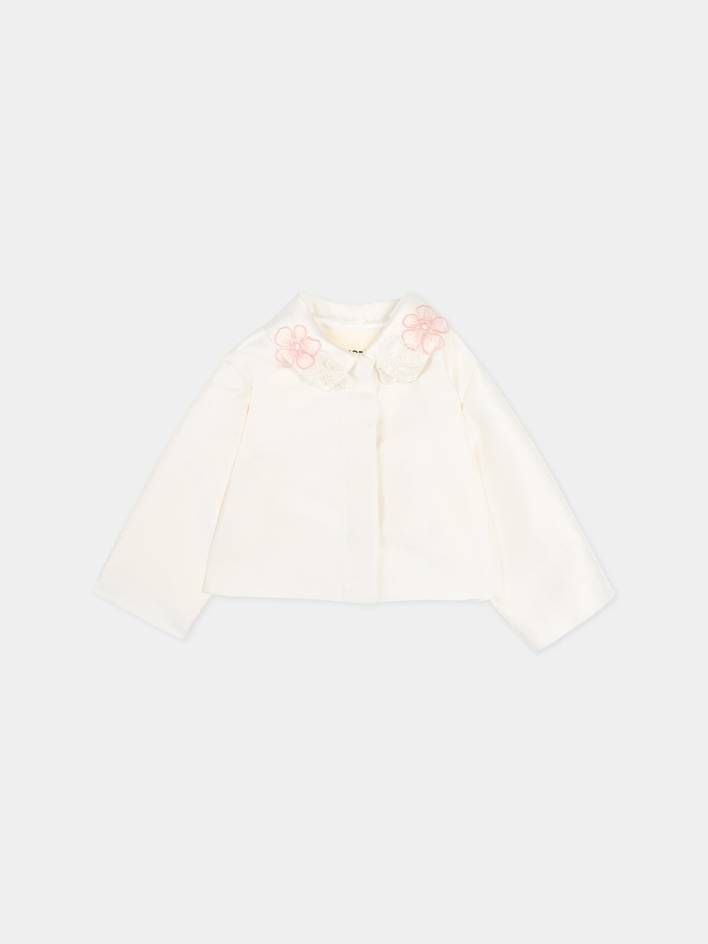 Veste ivoire pour bébé fille avec broderies