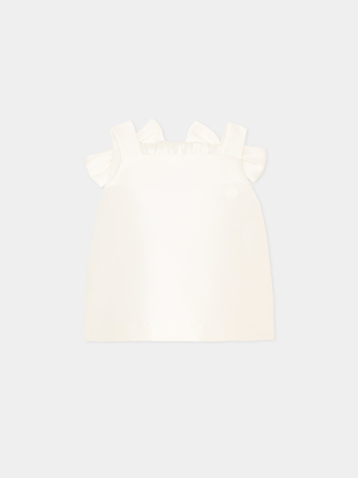 Top ivoire pour fille avec des nœuds