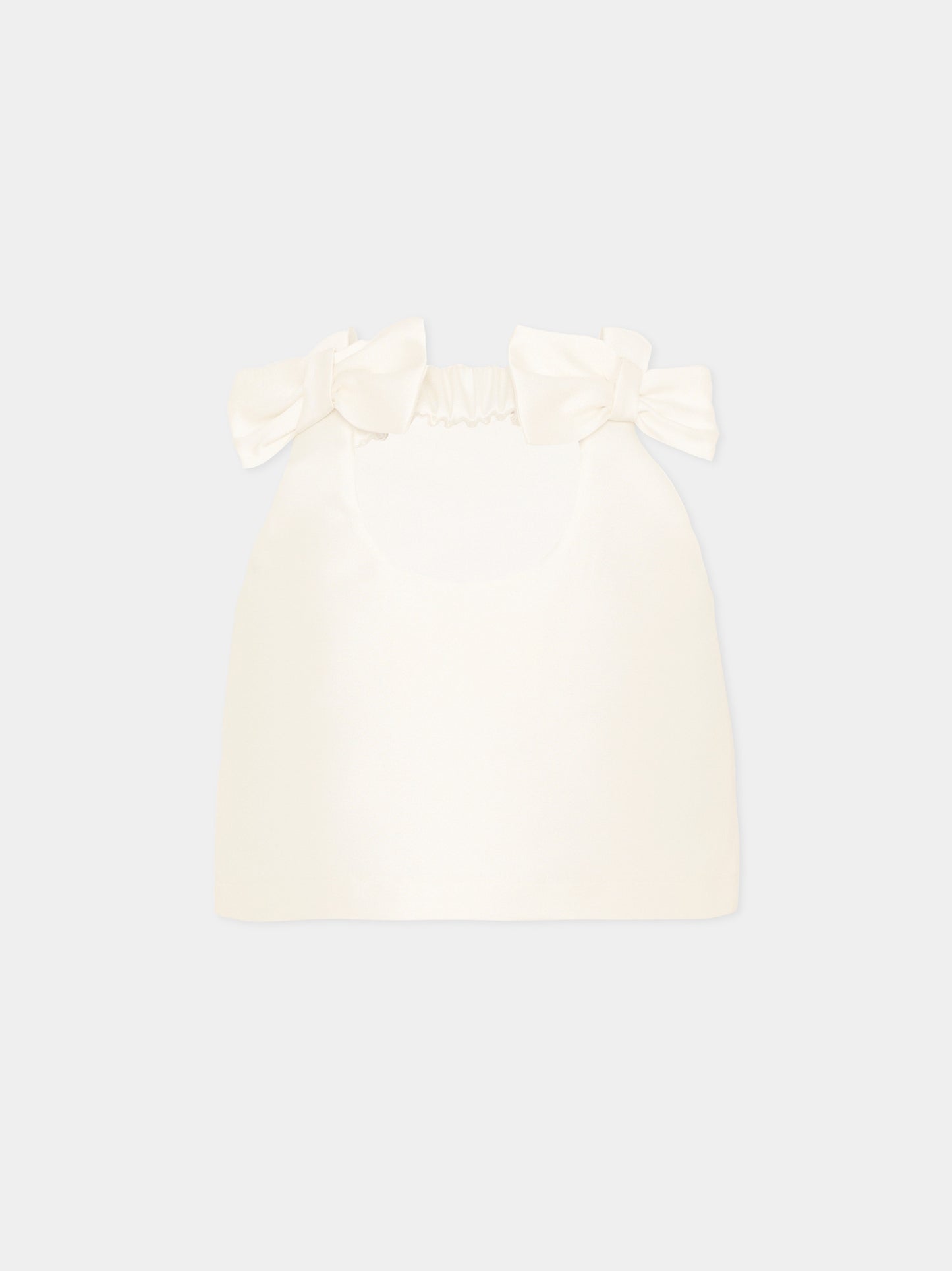 Top ivoire pour fille avec des nœuds