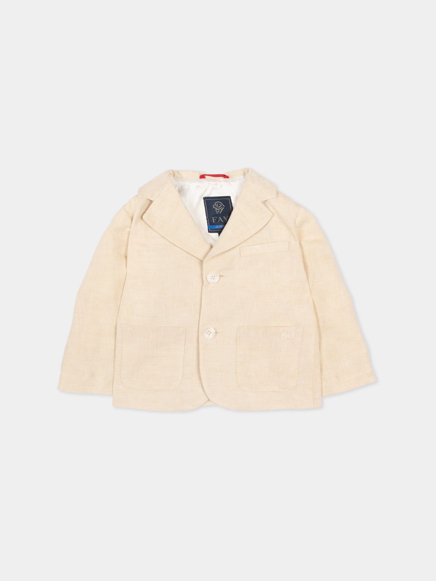 Veste beige pour bébé garçon avec logo