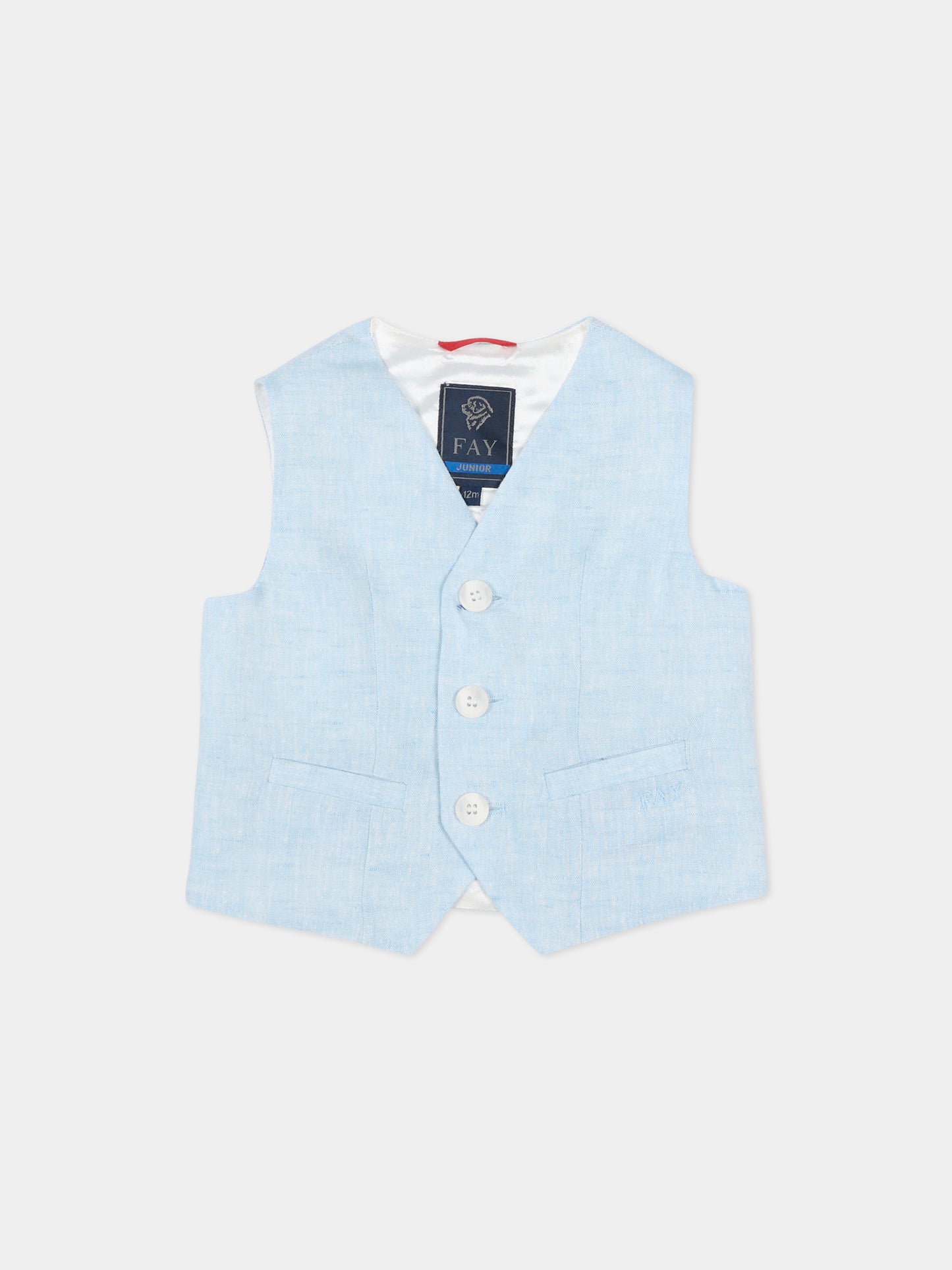 Panciotto bleu ciel pour bébé garçon avec logo