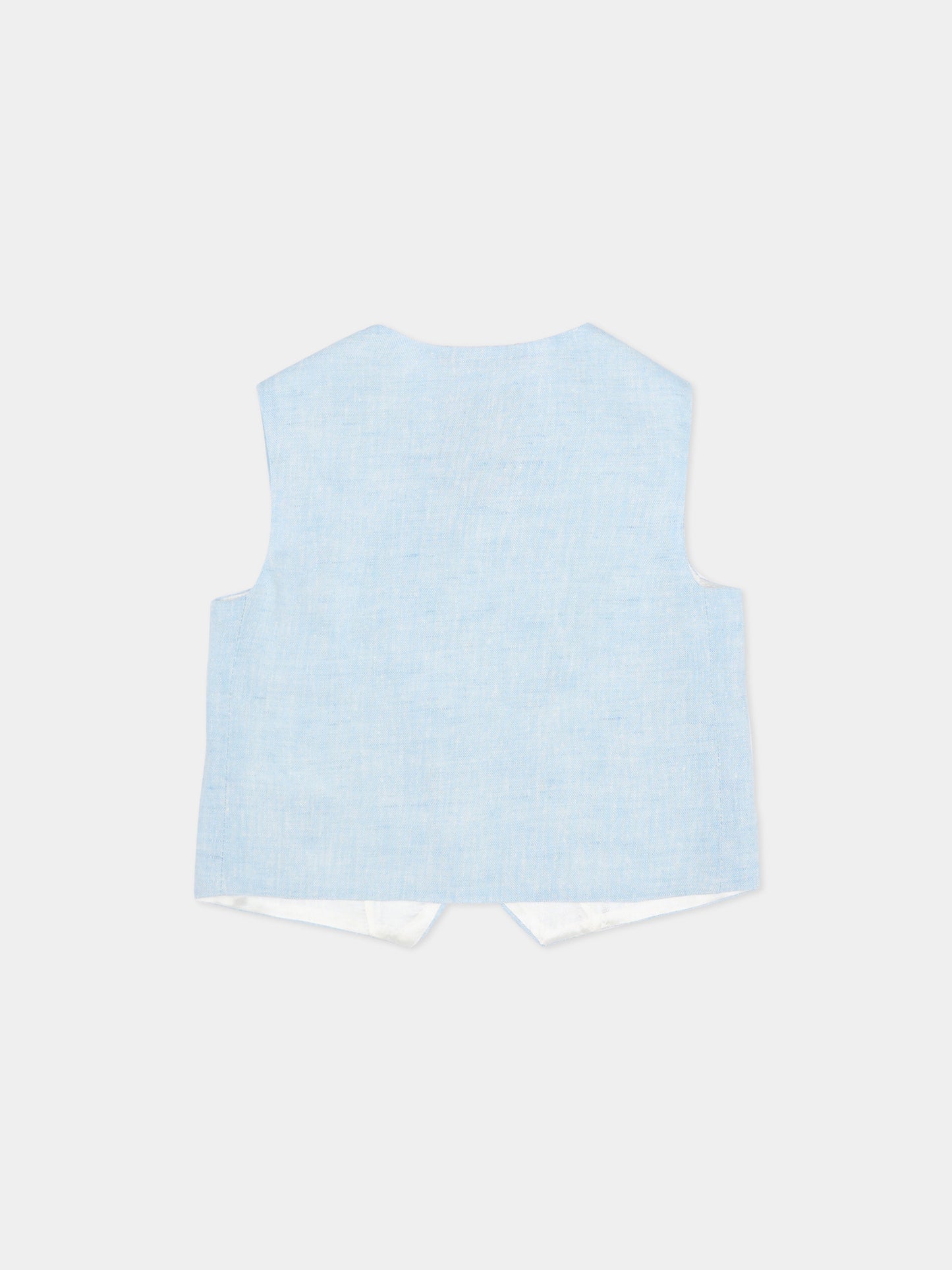 Panciotto bleu ciel pour bébé garçon avec logo