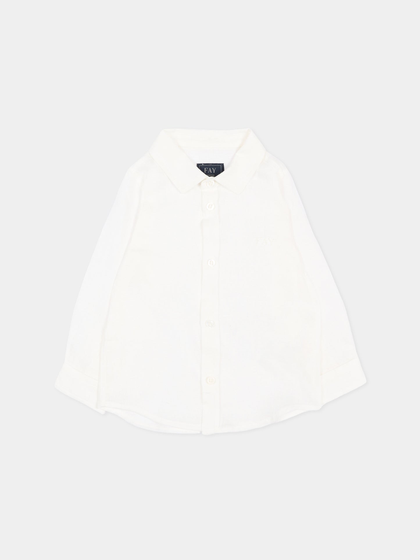Camicia avorio per neonato con logo,Fay Kids,FY5500 Z3681 101
