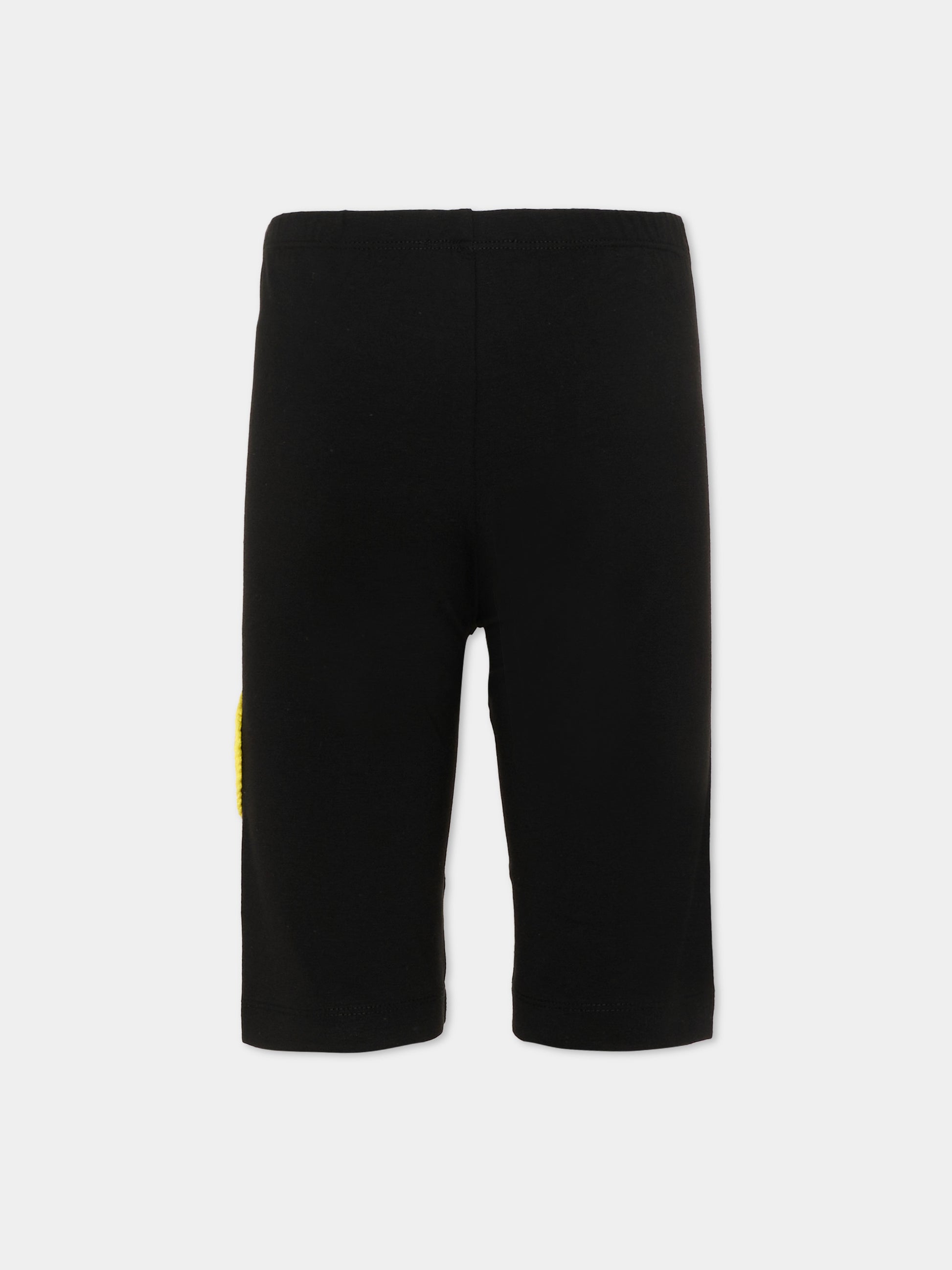Shorts sportivi neri per bambina con smile,Barrow,S6BKJGCI144 110