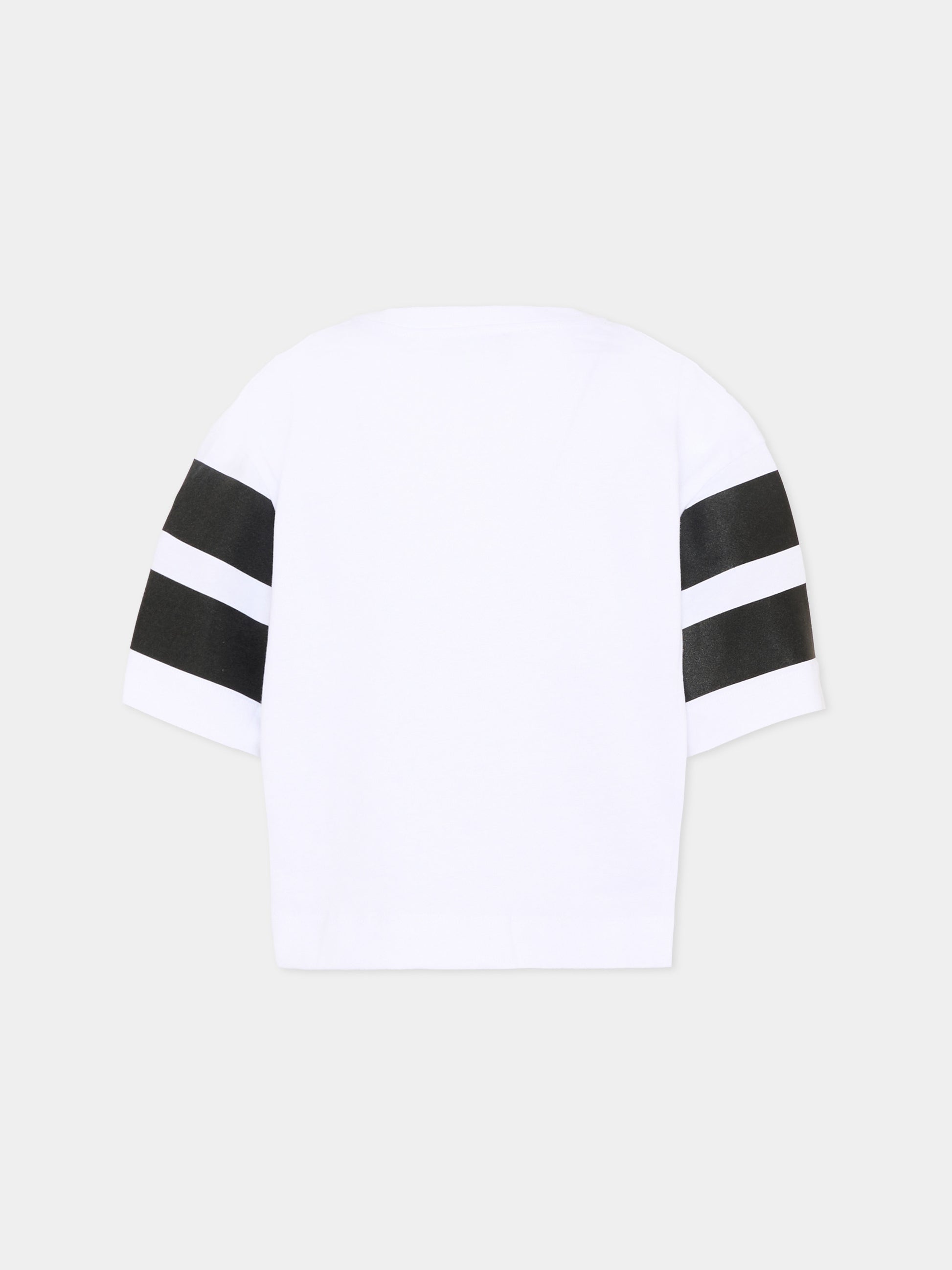 T-Shirt bianca per bambina con stampa logo,Barrow,S6BKJGTH138 002