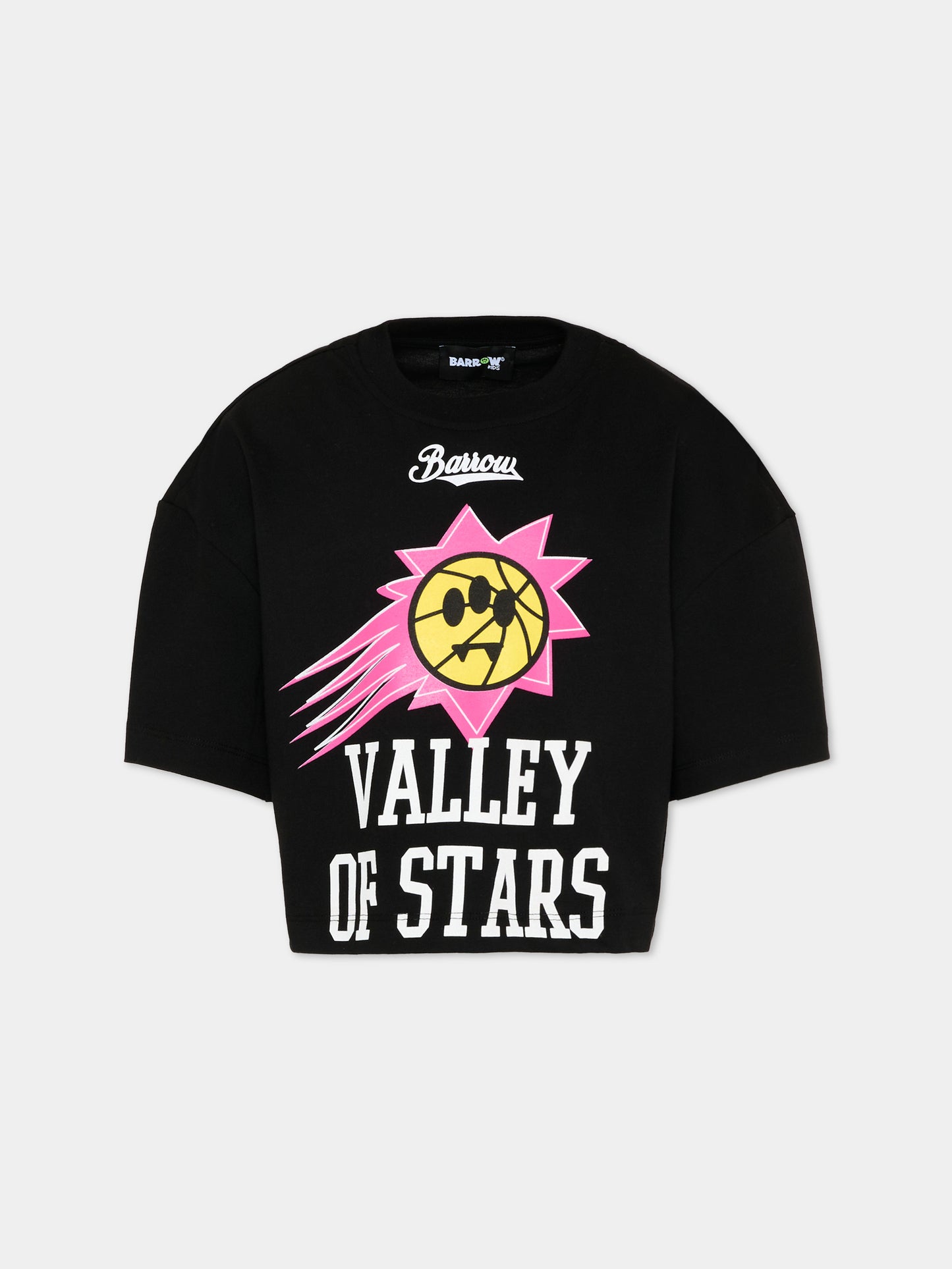 T-Shirt nera per bambina con logo,Barrow,S6BKJGTH139 110