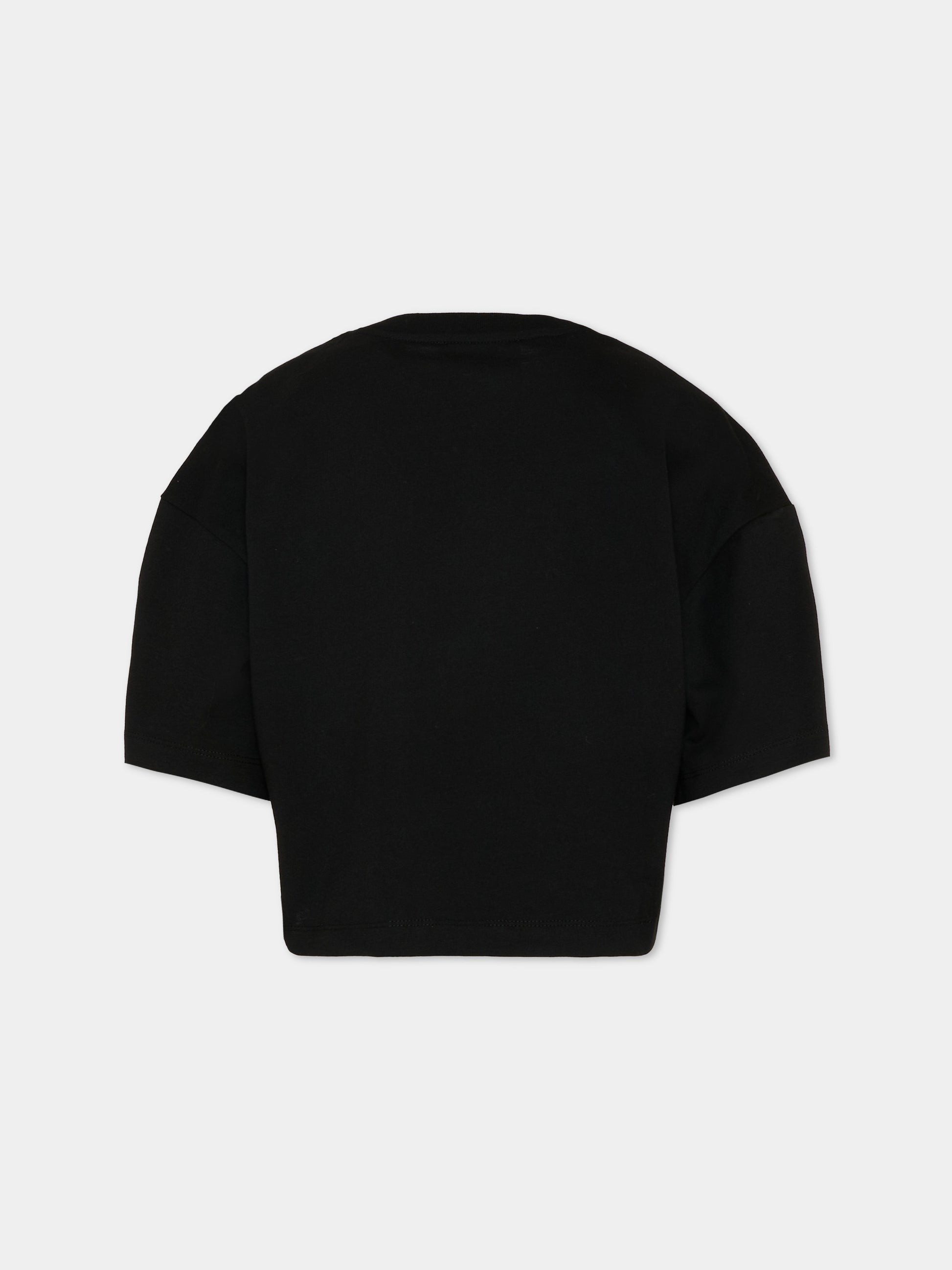 T-Shirt nera per bambina con logo,Barrow,S6BKJGTH139 110