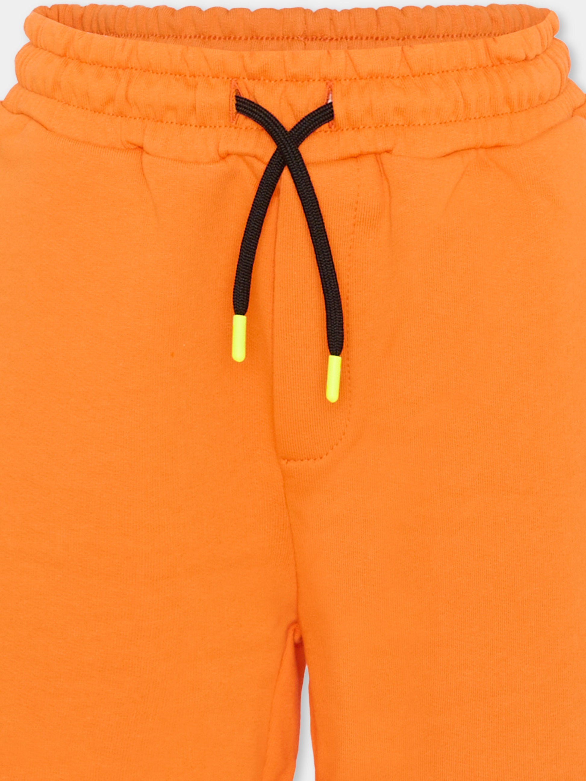 Shorts sportivi arancioni per bambini con logo,Barrow,S6BKJUBE010 BW315