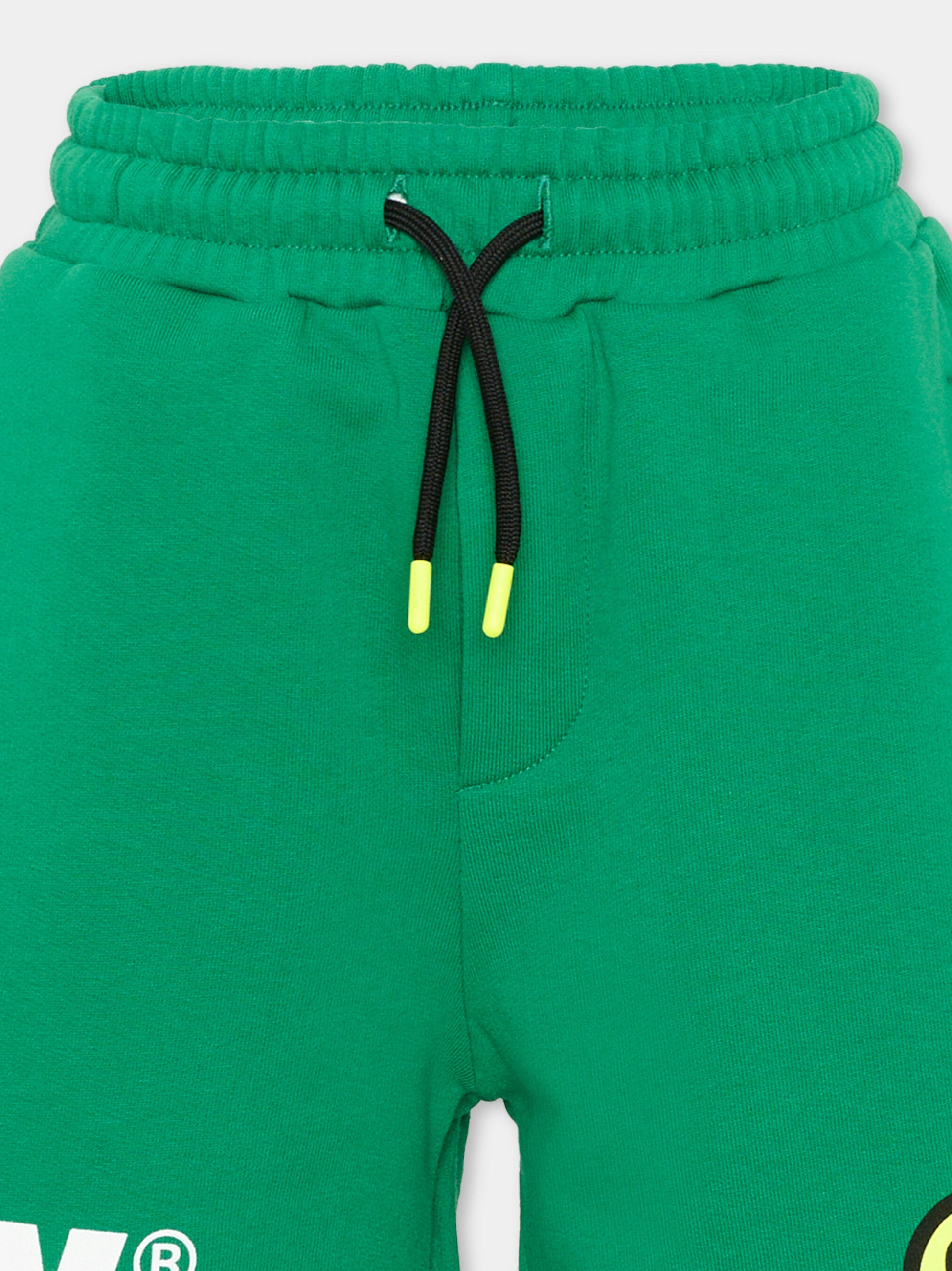 Shorts sportivi verdi per bambini logo,Barrow,S6BKJUBE011 080