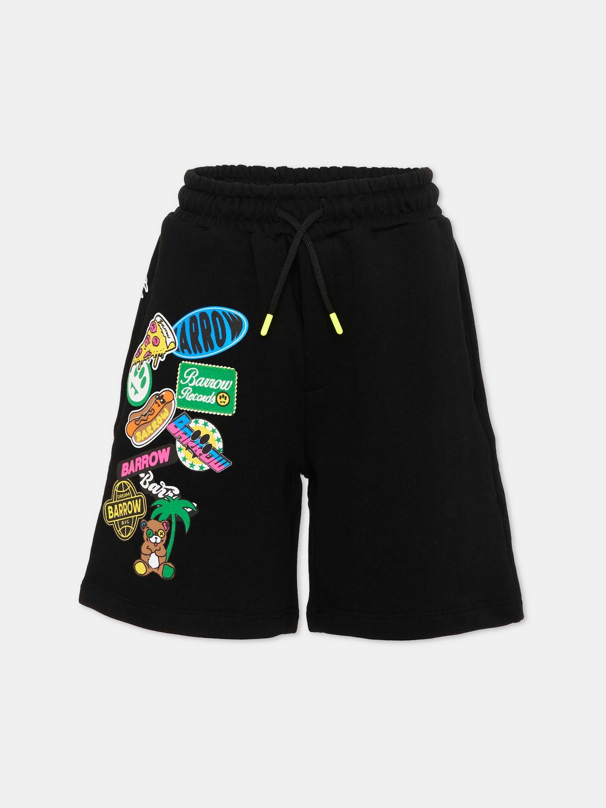 Shorts sportivi neri Barrow per bambino con stampe pop,Barrow,S6BKJUBE041 110