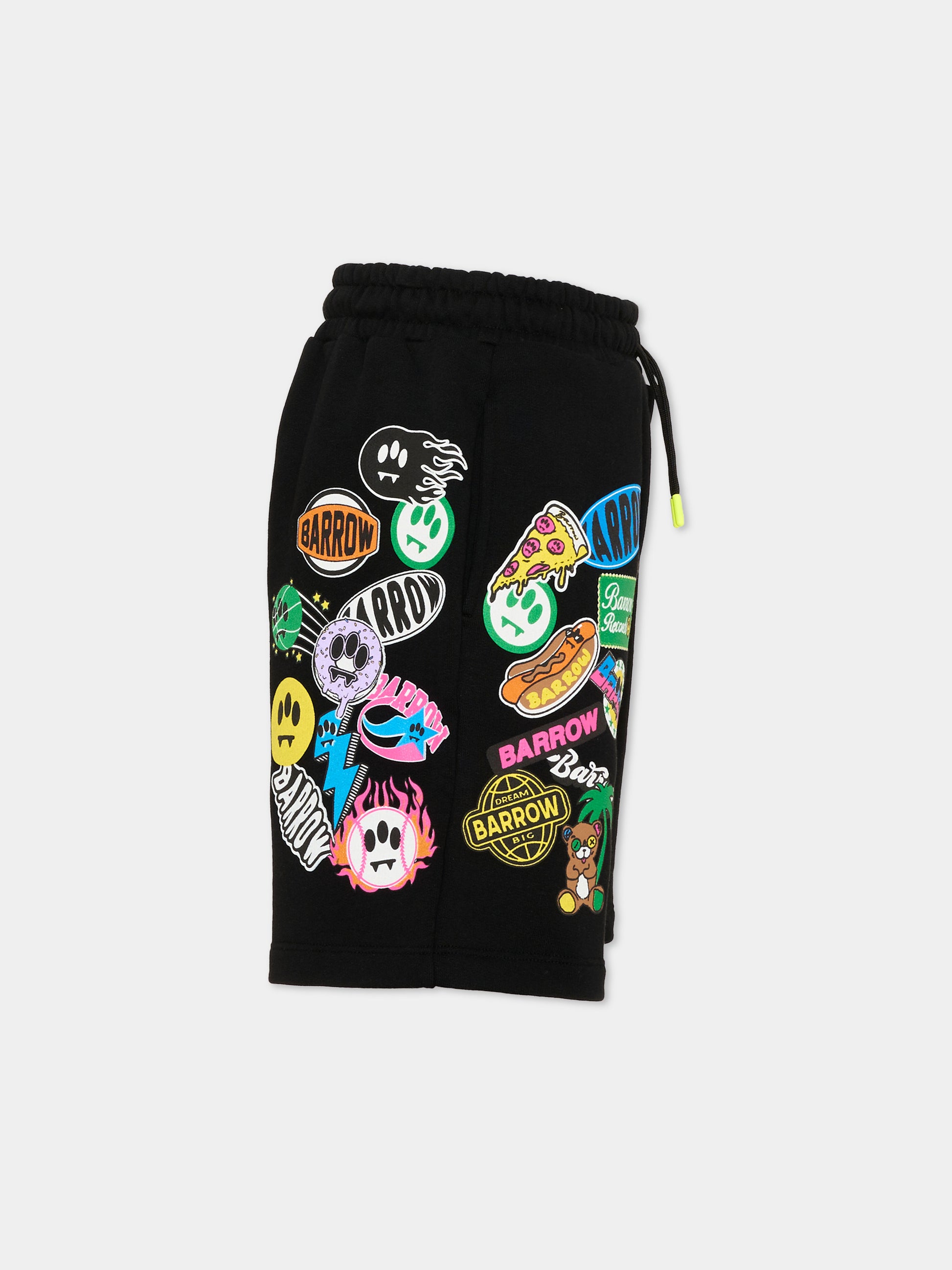 Shorts sportivi neri Barrow per bambino con stampe pop,Barrow,S6BKJUBE041 110