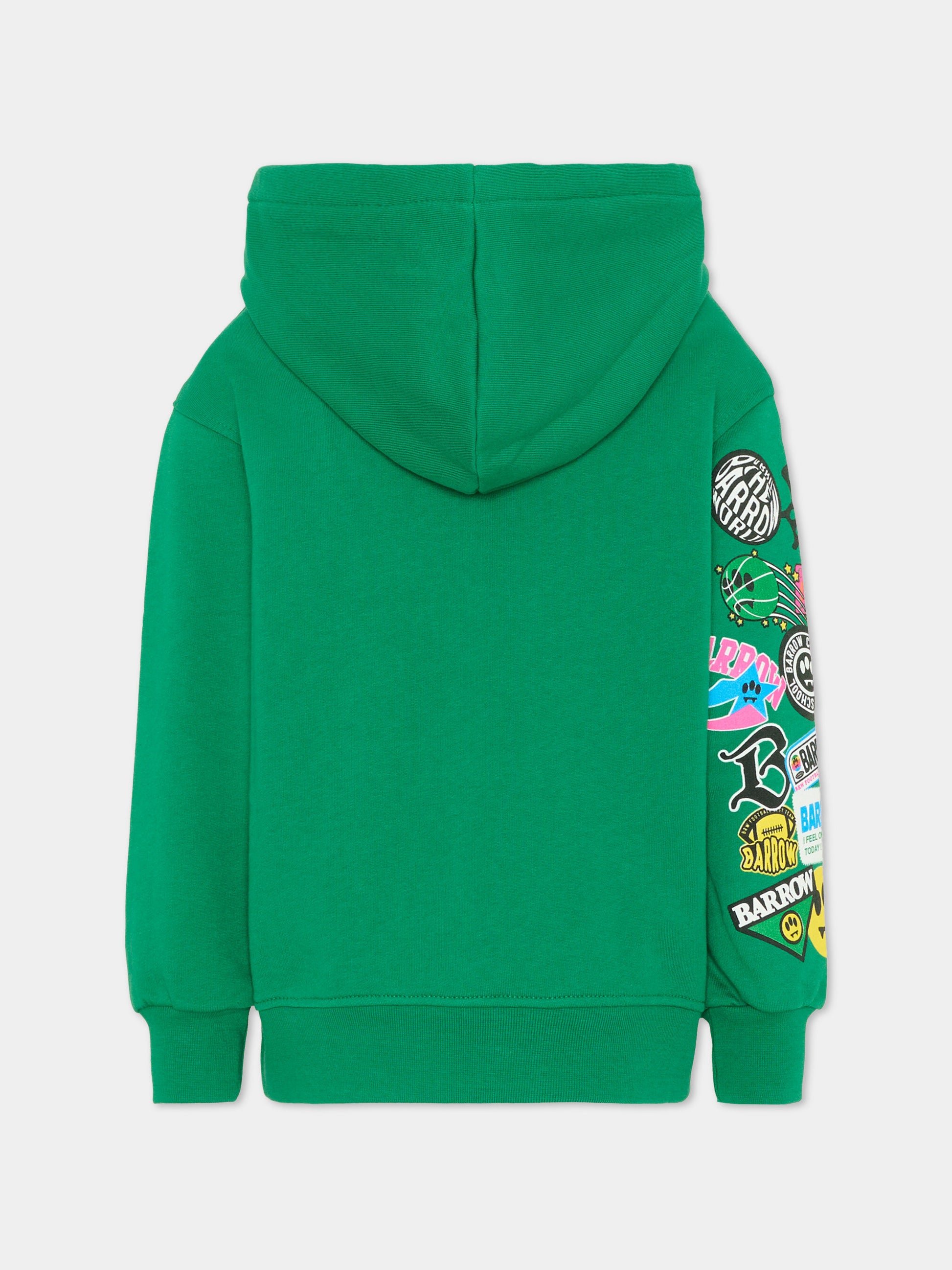 Felpa verde per bambini con stampe pop,Barrow,S6BKJUHS086 080