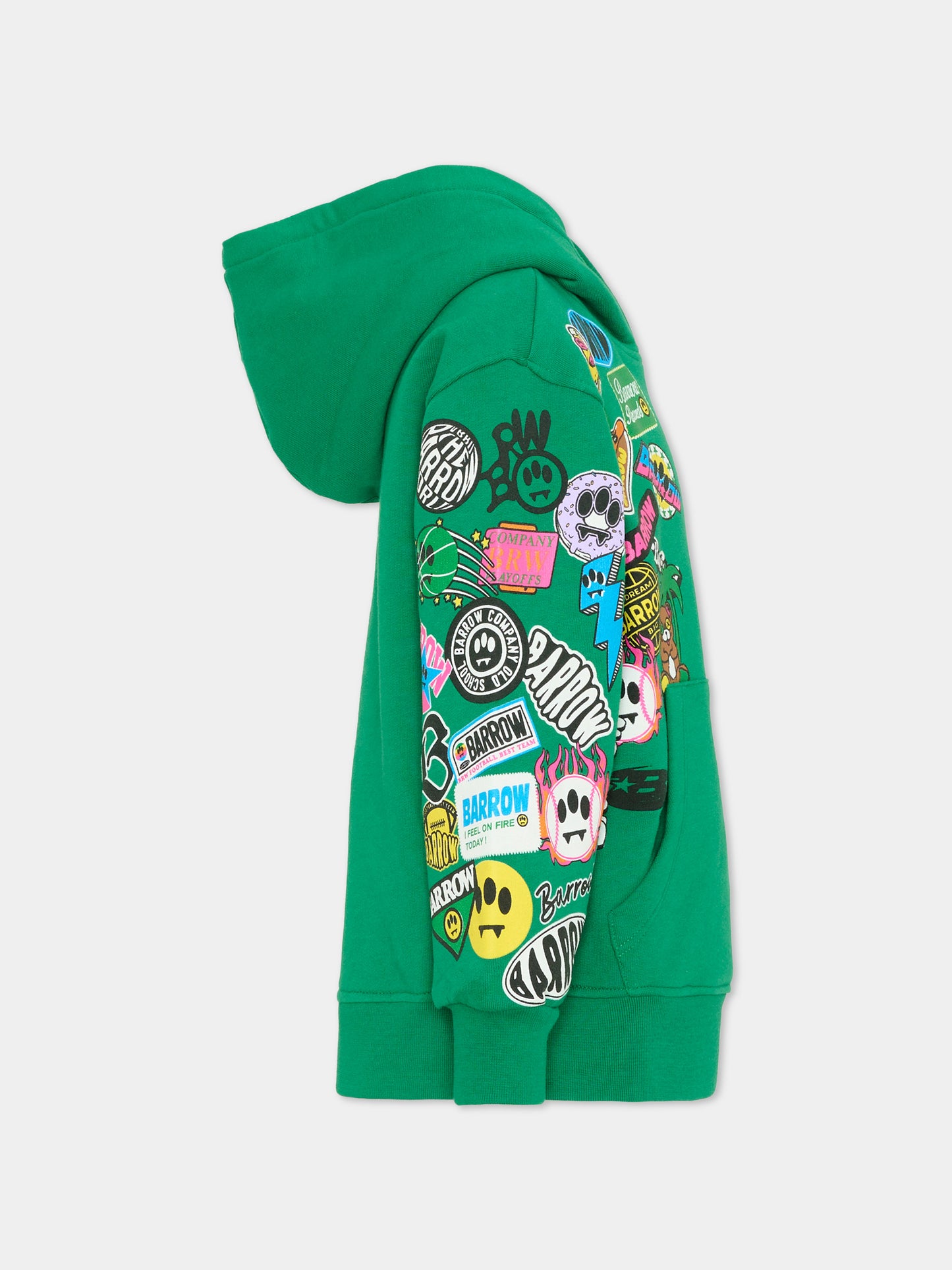 Felpa verde per bambini con stampe pop,Barrow,S6BKJUHS086 080