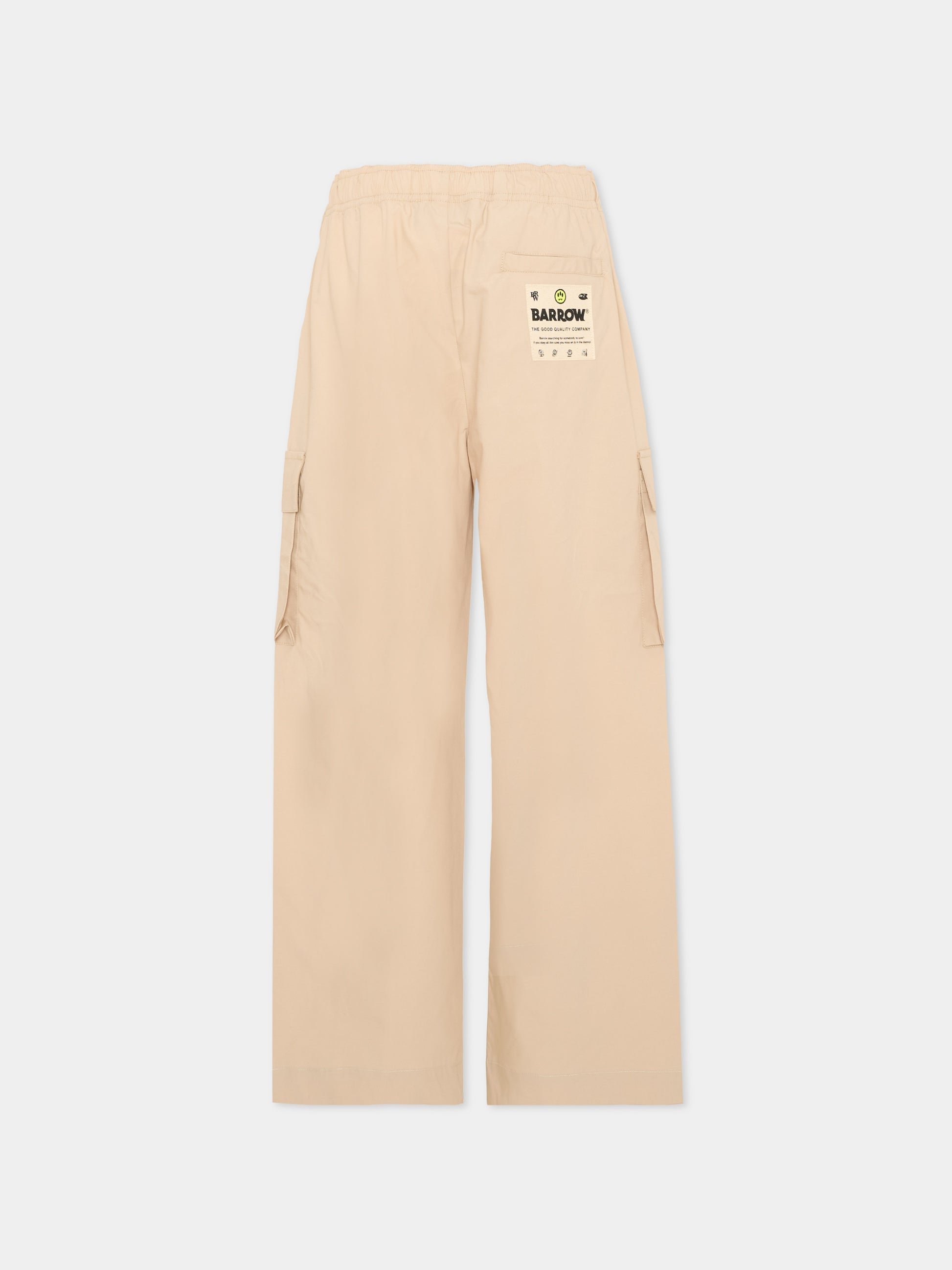 Pantaloni beige per bambino cargo logo,Barrow,S6BKJUPA037 092