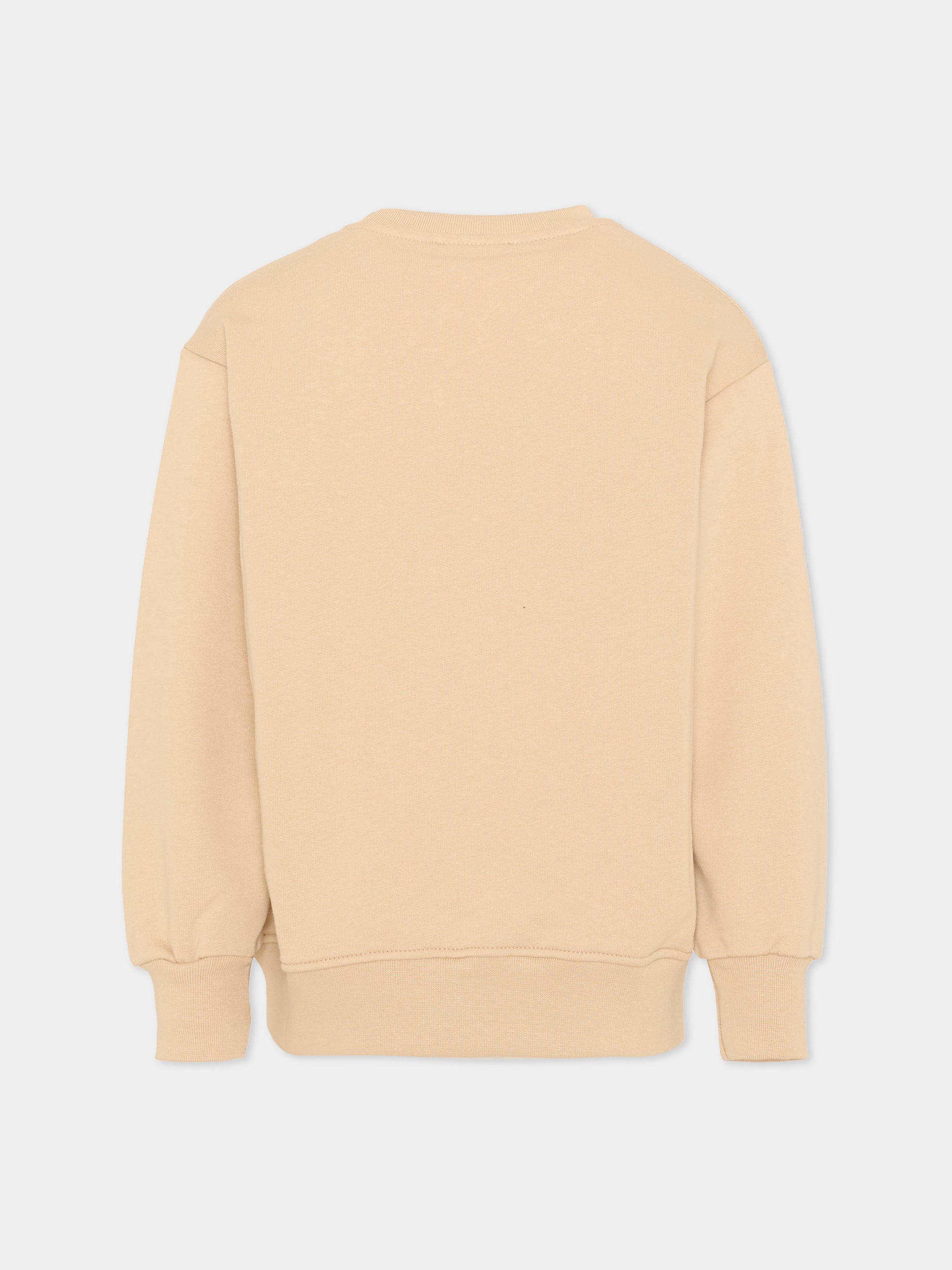 Felpa beige per bambini con orsetto,Barrow,S6BKJUSW005 092