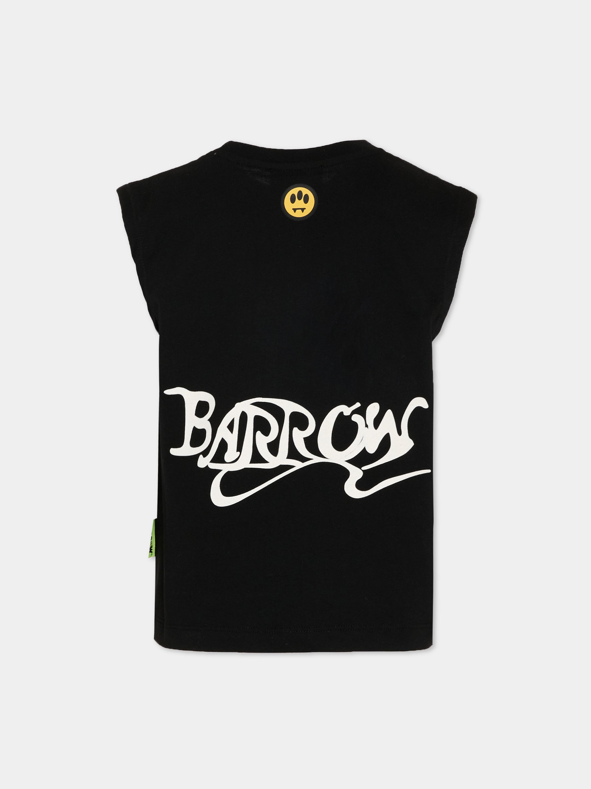 Canotta nera per bambino con logo,Barrow,S6BKJUTA077 110