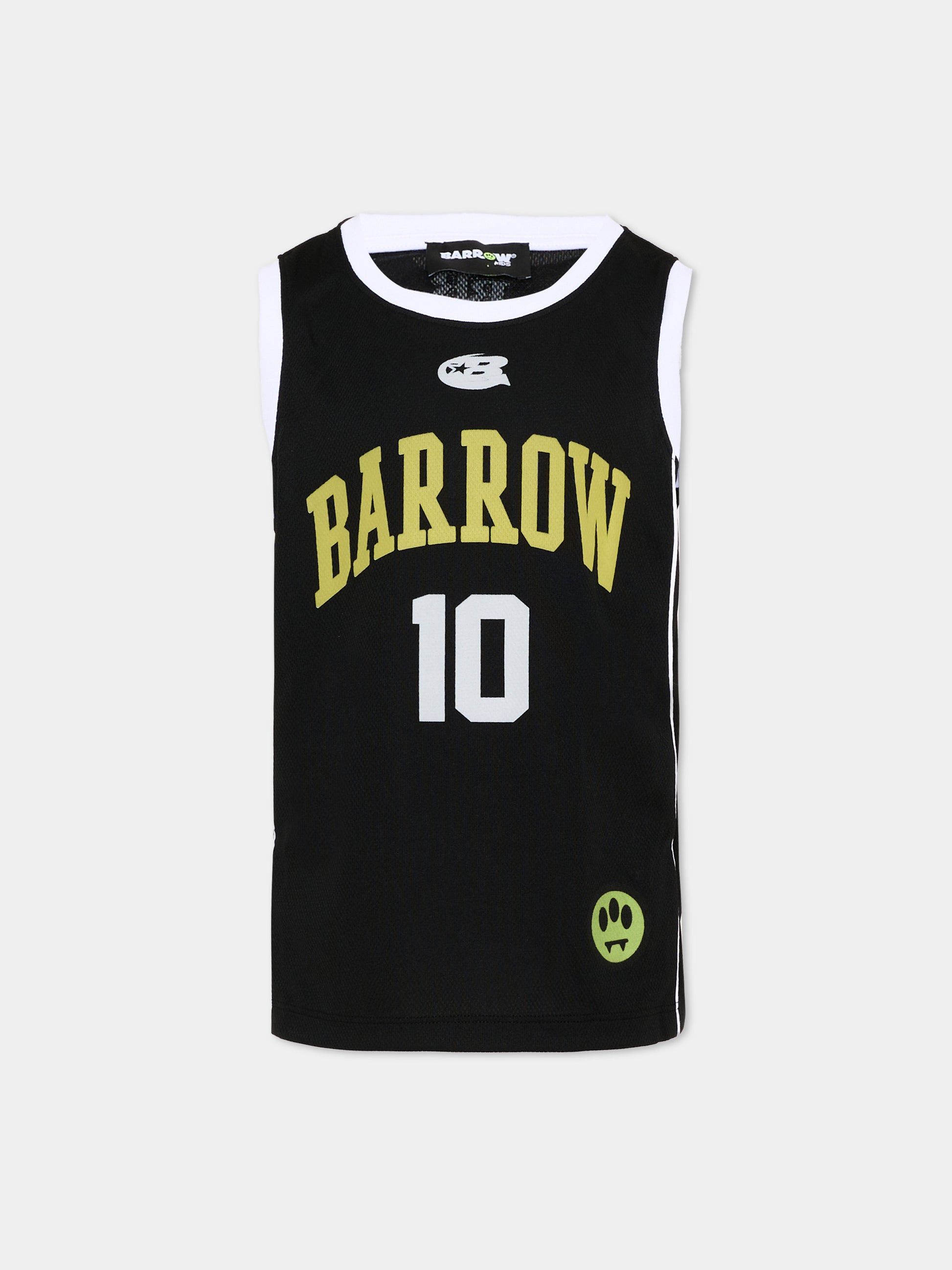 Canotta nera per bambino con logo,Barrow,S6BKJUTA109 110