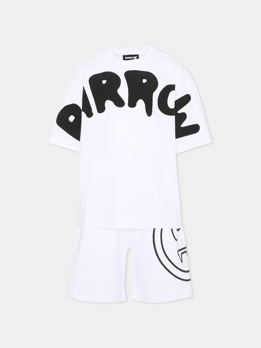 Completo sportivo bianco per bambino con logo,Barrow,S6BKJUTB030 002/13