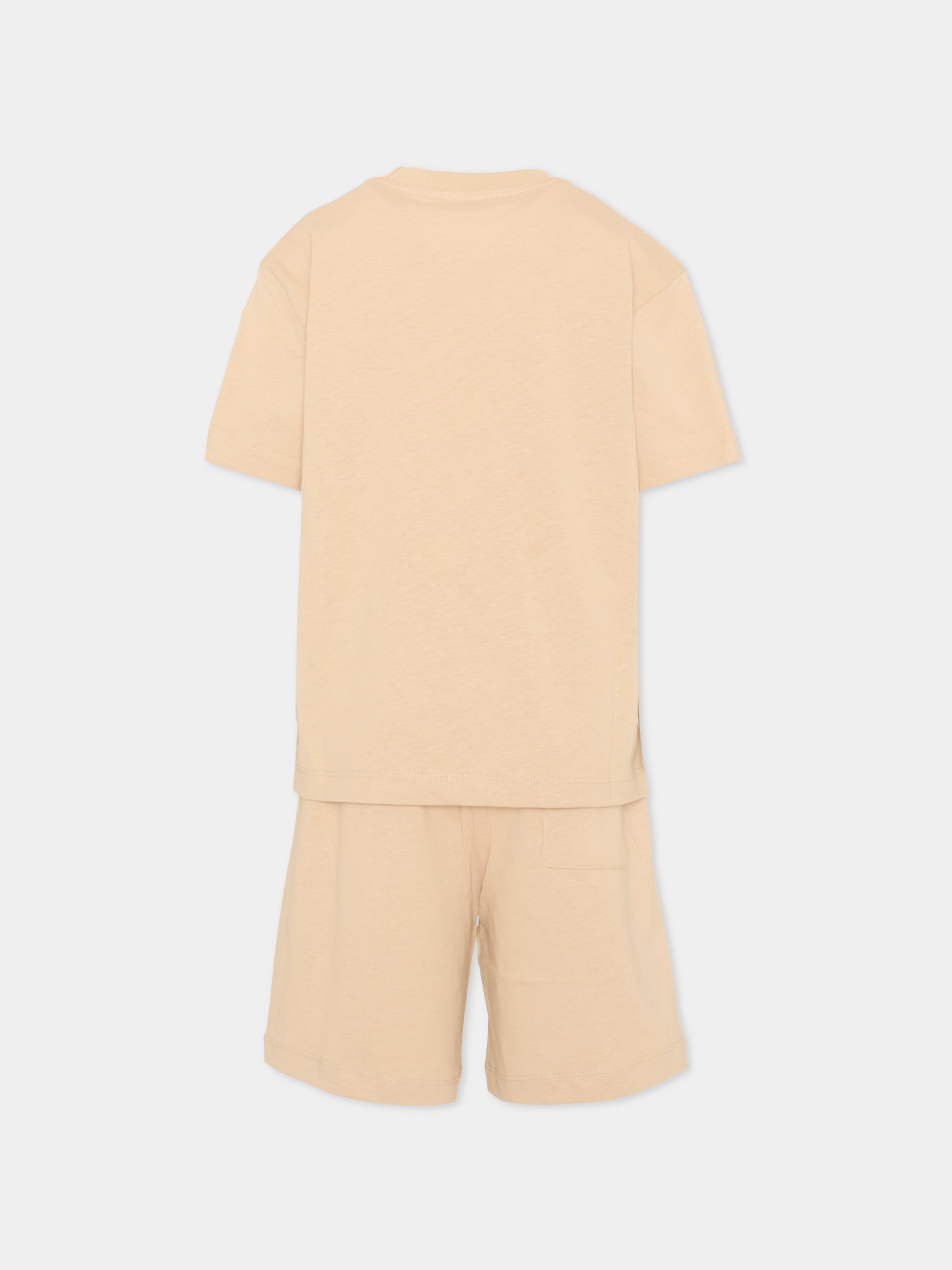 Completo sportivo beige per bambino con orsetto,Barrow,S6BKJUTB101 092