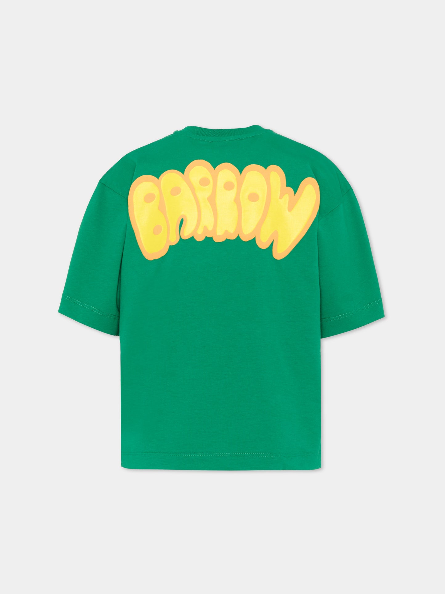 T-Shirt verde Barrow per bambini con logo,Barrow,S6BKJUTH007 080