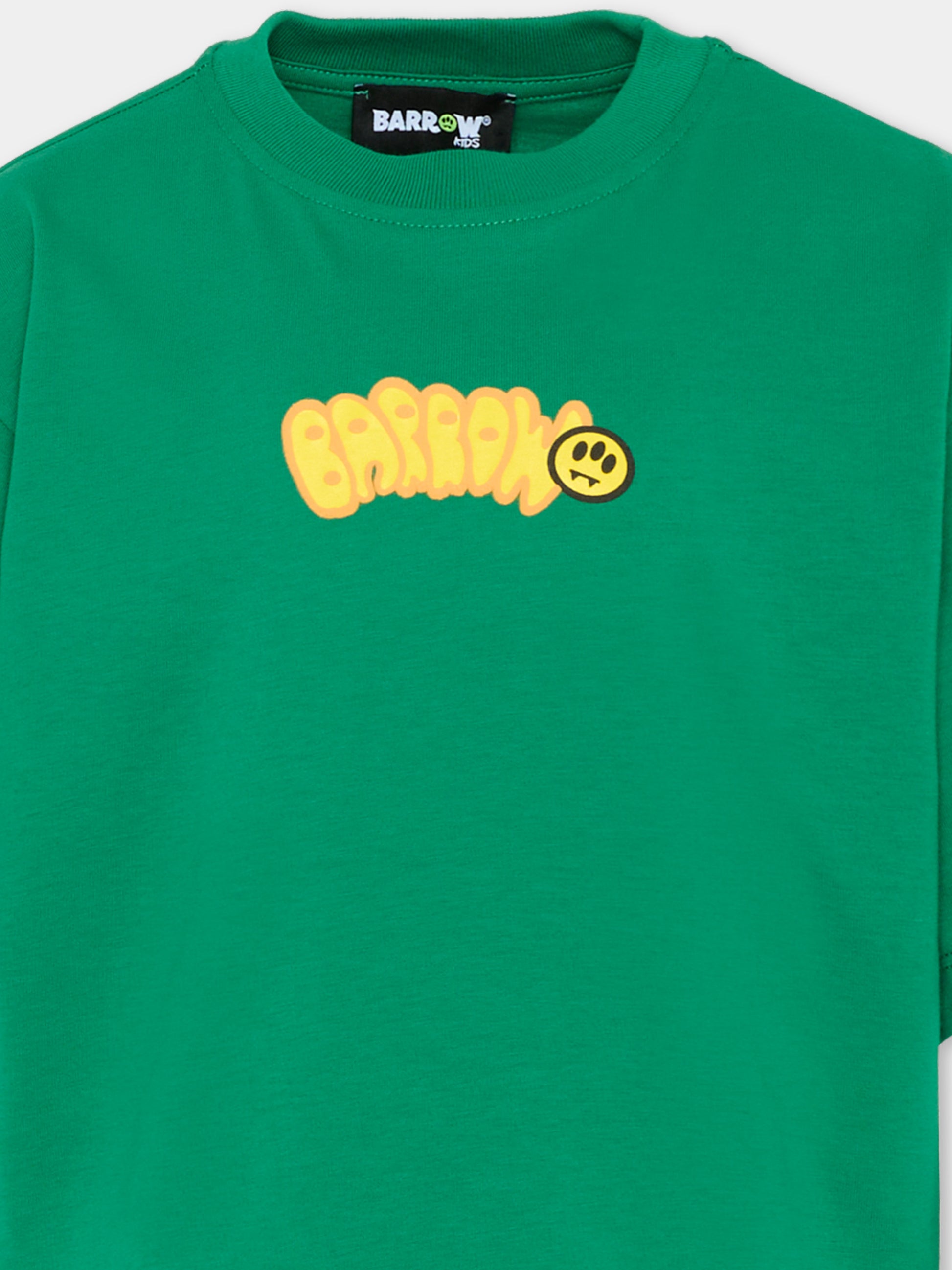 T-Shirt verde Barrow per bambini con logo,Barrow,S6BKJUTH007 080
