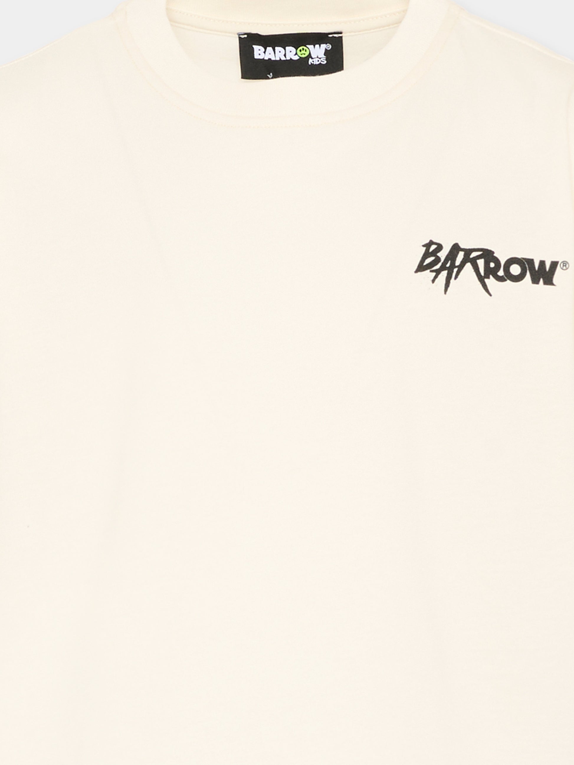 T-Shirt avorio per bambino con stampa logo,Barrow,S6BKJUTH062 013