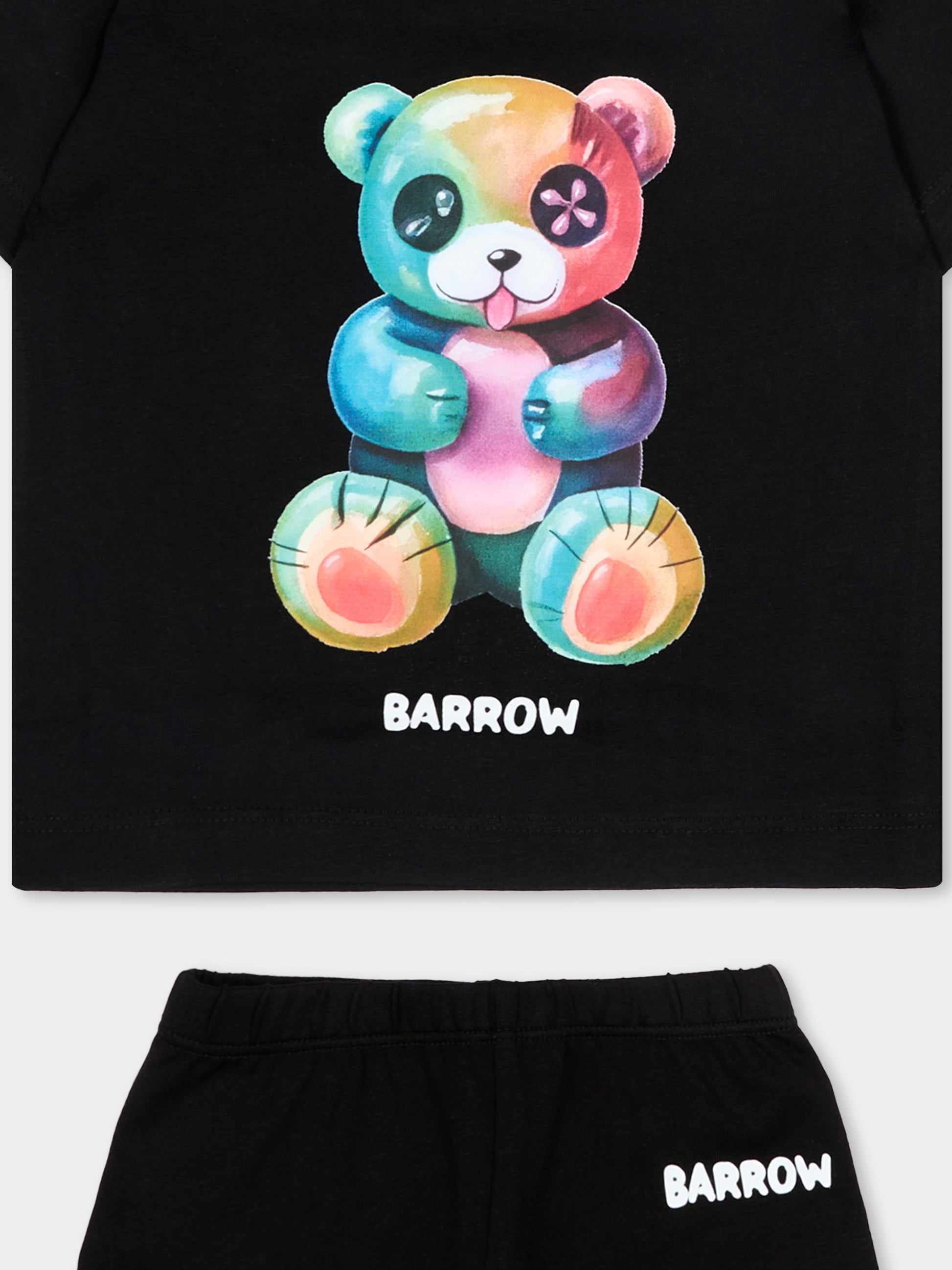 Completo sportivo nero per neonata con Teddy Bear,Barrow,S6BKNGTL202 110