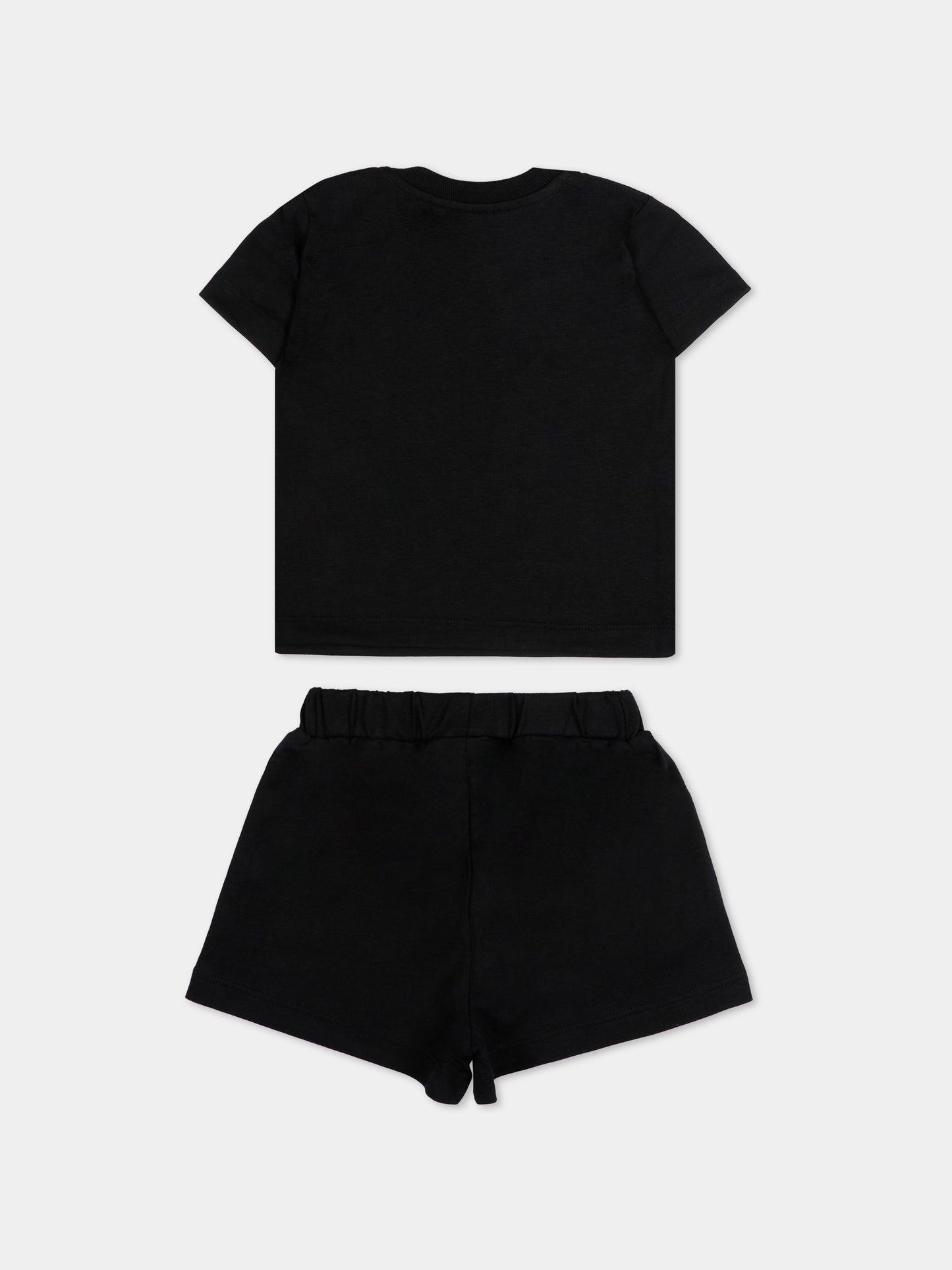 Completo sportivo nero per neonata con stampe pop,Barrow,S6BKNGTR198 110