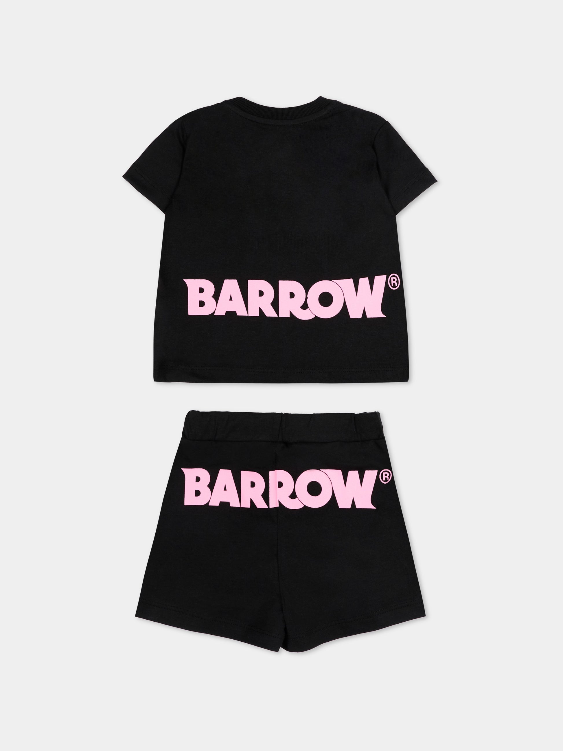 Completo sportivo nero per neonata con logo,Barrow,S6BKNGTR199 110/92