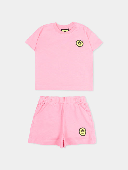 Completo sportivo rosa per neonata con logo,Barrow,S6BKNGTR199 BW311