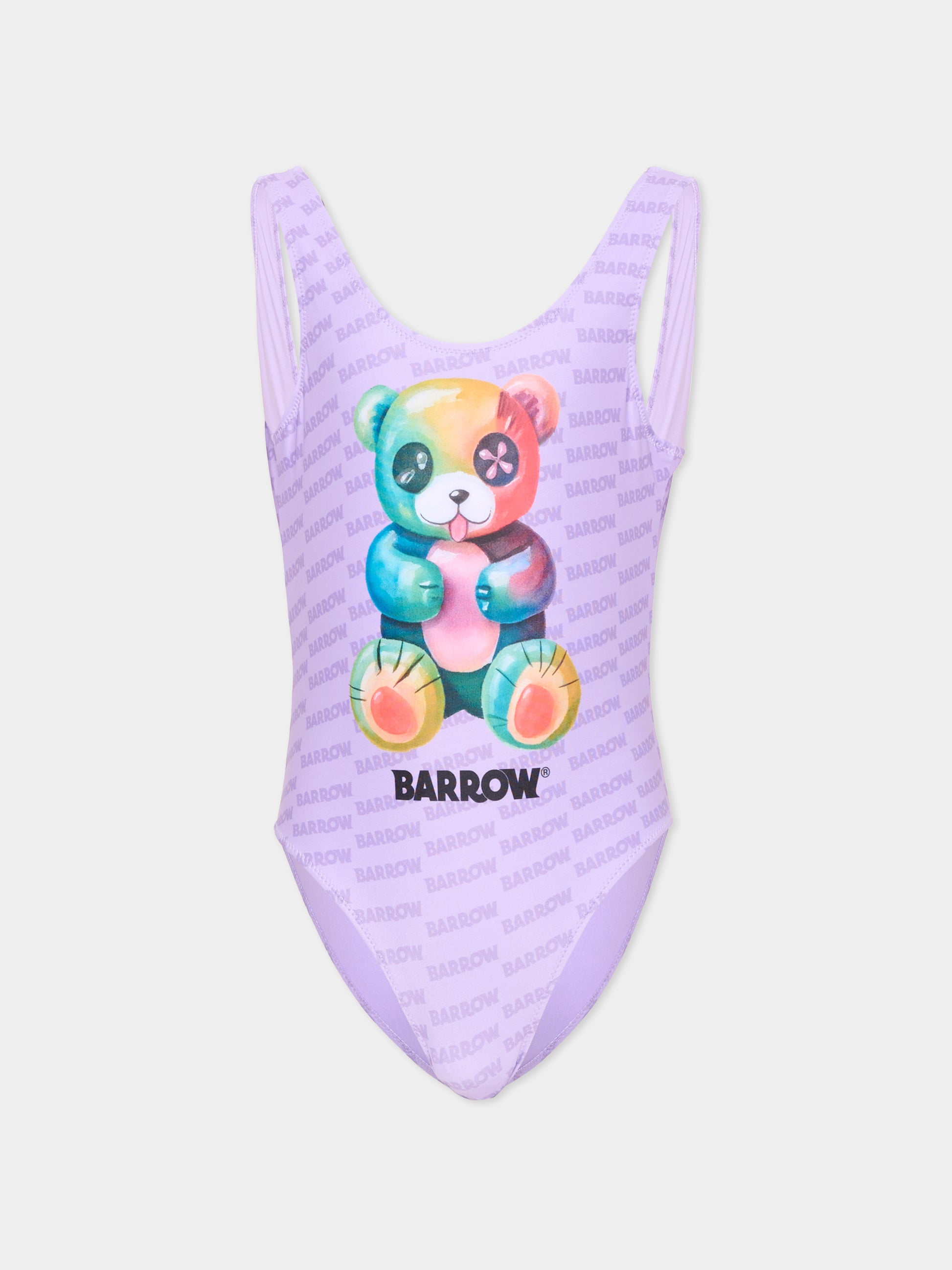 Costume intero lilla per bambina con orsetto,Barrow,S6BKJGSM236 071