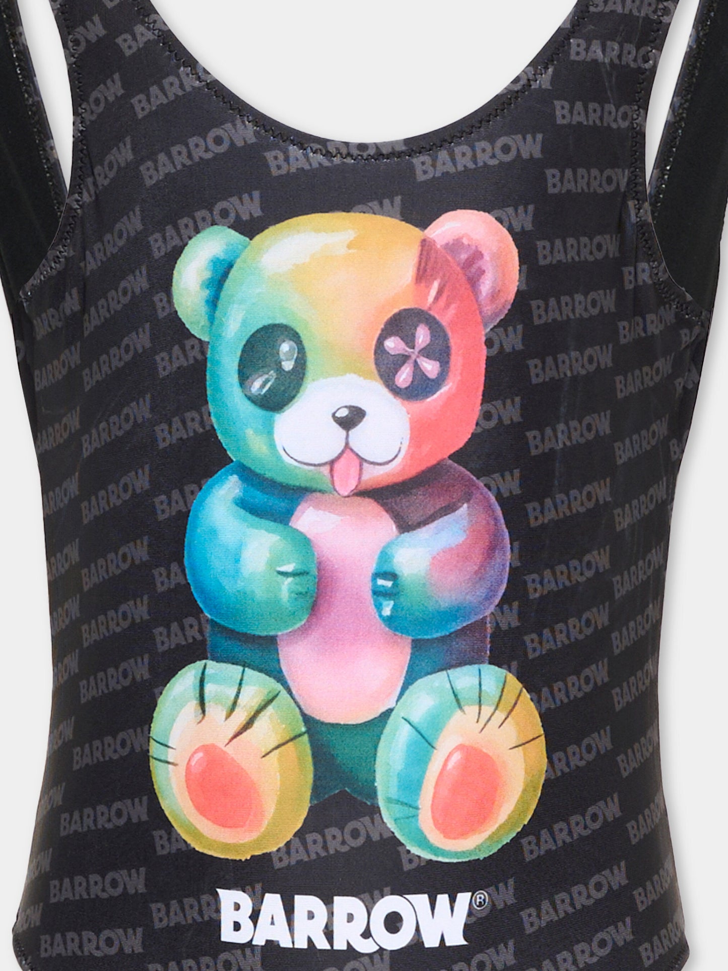 Costume intero nero per bambina con orsetto,Barrow,S6BKJGSM236 110