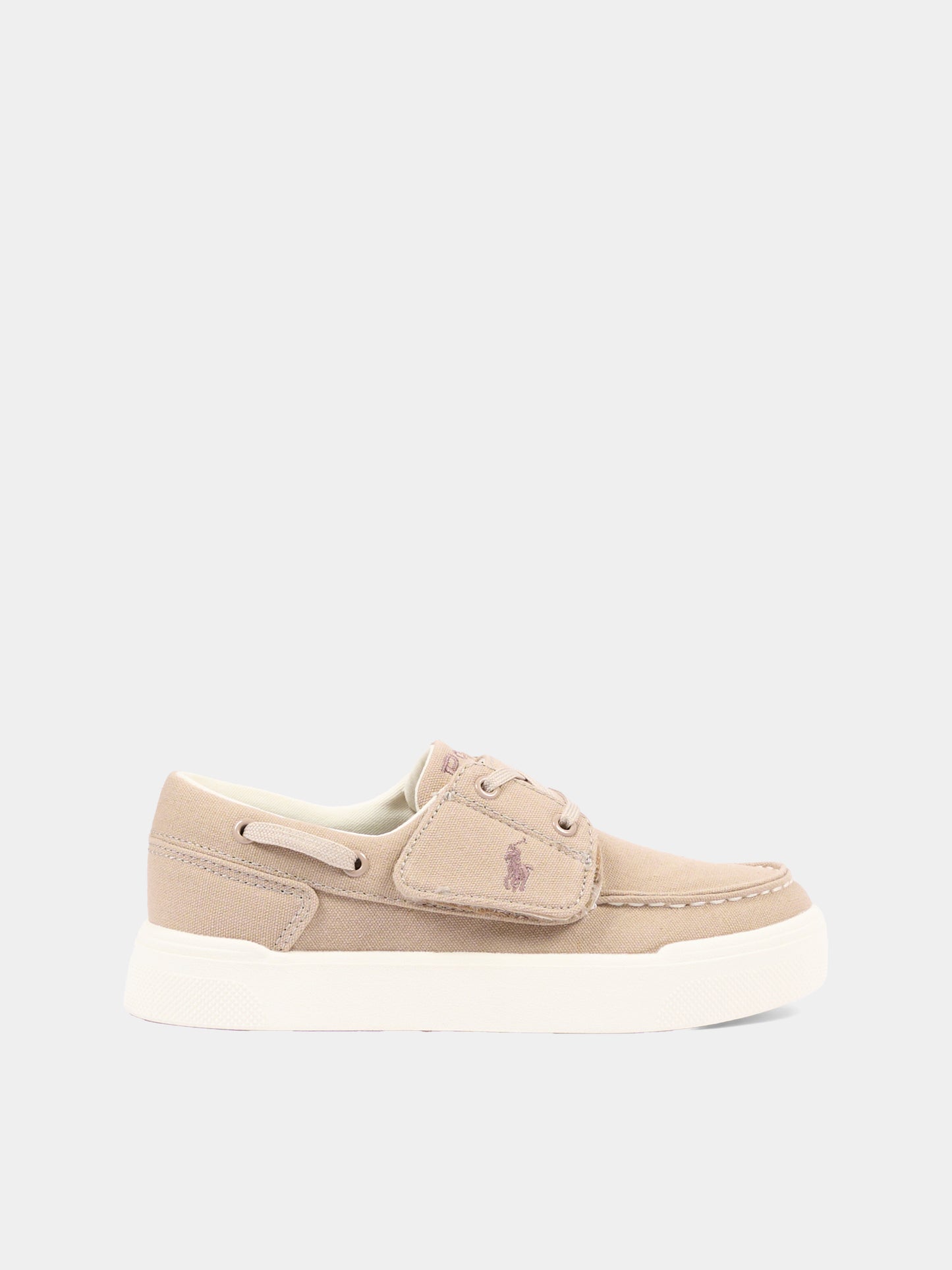 Mocassini beige per bambino con Polo Pony,Ralph Lauren Kids,RL04223256